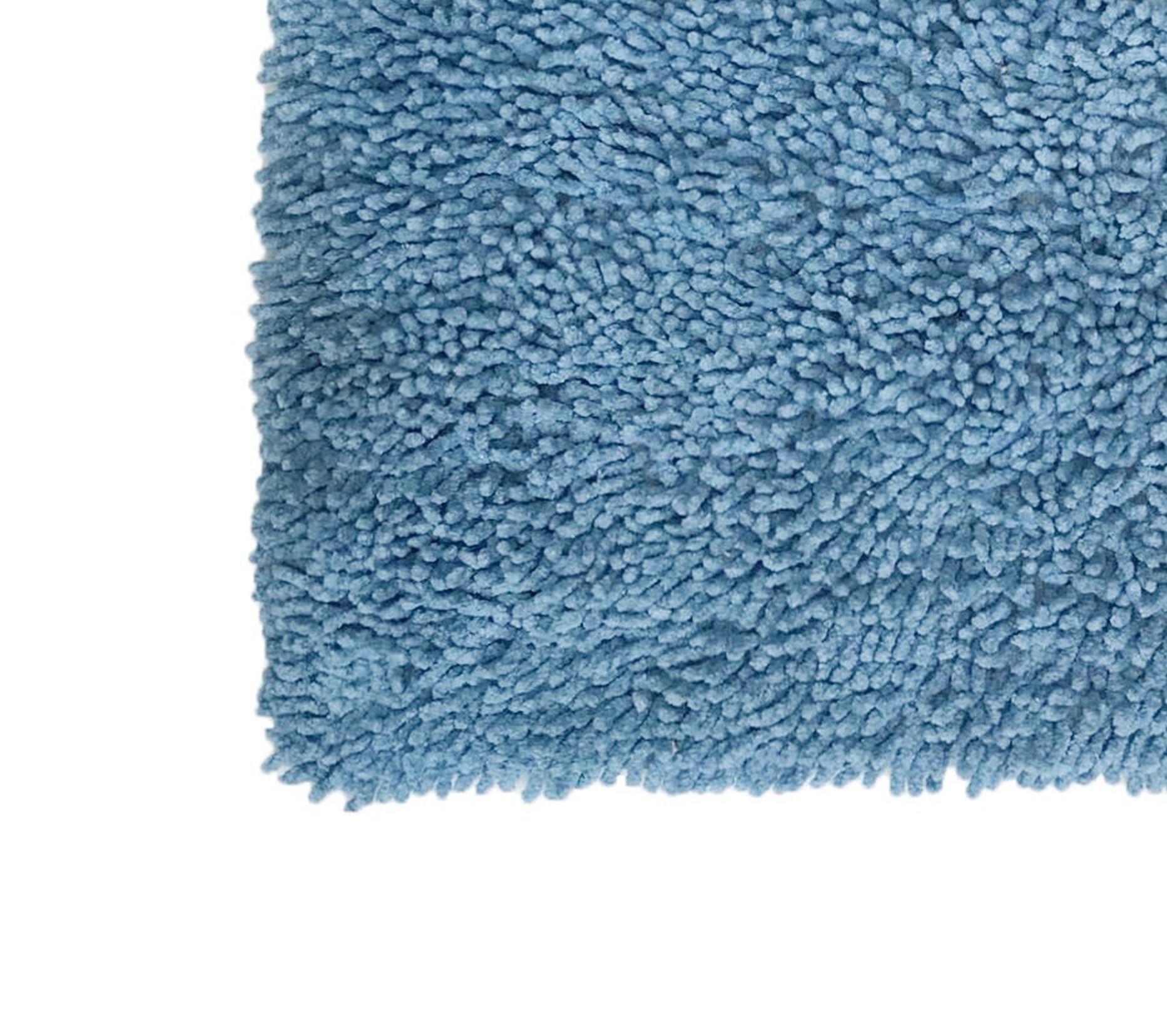 Home Weavers Fantasia 100% Cotton Bath Rug Set - Ultra Soft, Absorbent & Washable Non-Slip Bath Mats for Bathroom & Kitchen - 5 Piece Set with Contour (Blue) - Perfect for Bathroom Safety, Kitchen Comfort & Home Decor