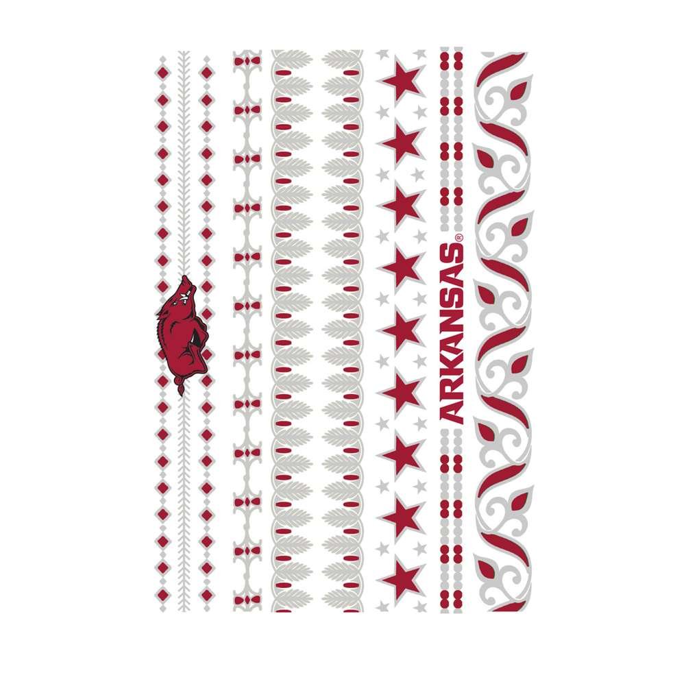 Arkansas Razorbacks Temporary Tattoos - NCAA Team Spirit Jewelry Tattoos for Game Day, Tailgating & Fan Events