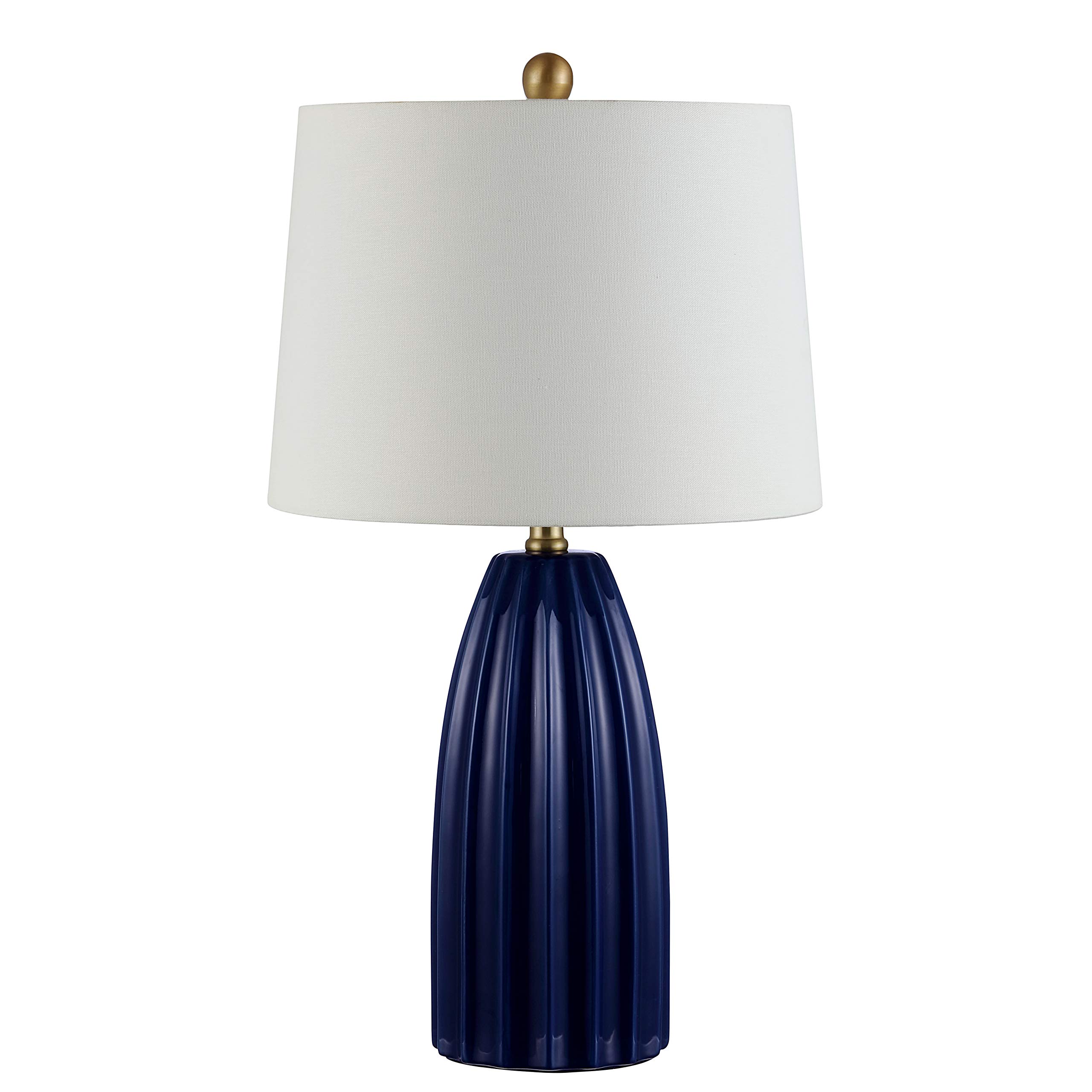 SAFAVIEH Kayden 26-inch Modern Navy Blue Ceramic Table Lamp with LED Bulb - Bedroom, Living Room, Home Office & Nightstand Lighting for Cozy Ambiance