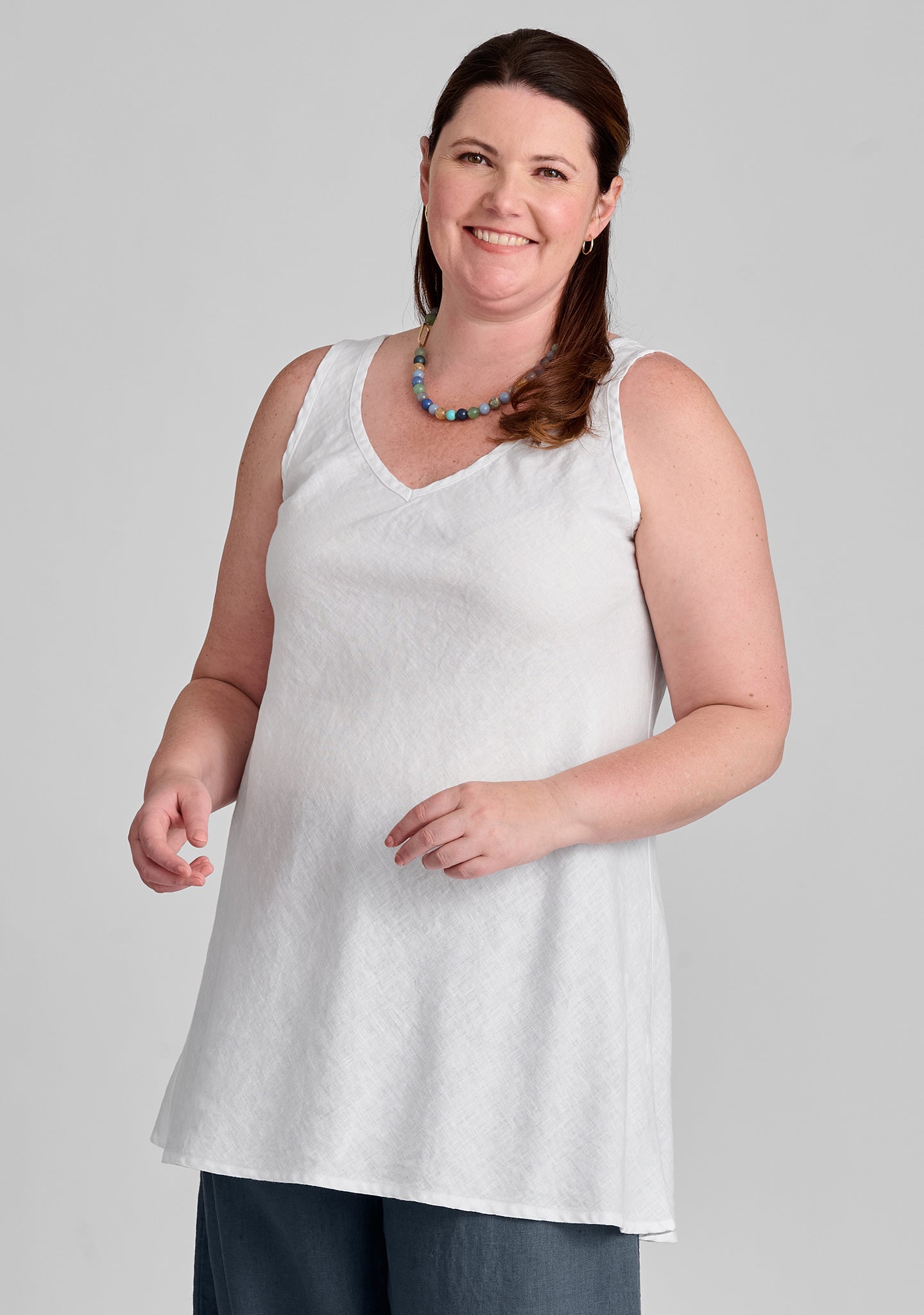 Two-Way Bias Tunic Linen Tank Top for Women - Breathable Summer Casual Wear for Beach, Office & Vacation Outfits