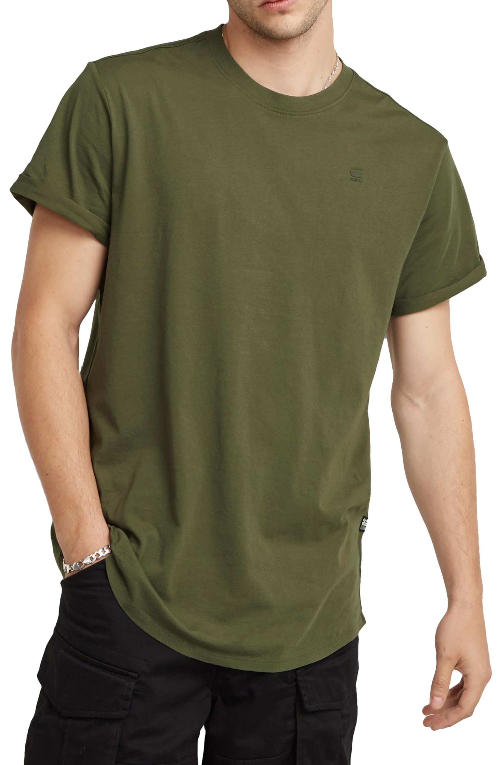 G-Star Lash Round Neck T-Shirt for Men - Combat XL Size - Casual Streetwear & Everyday Wear