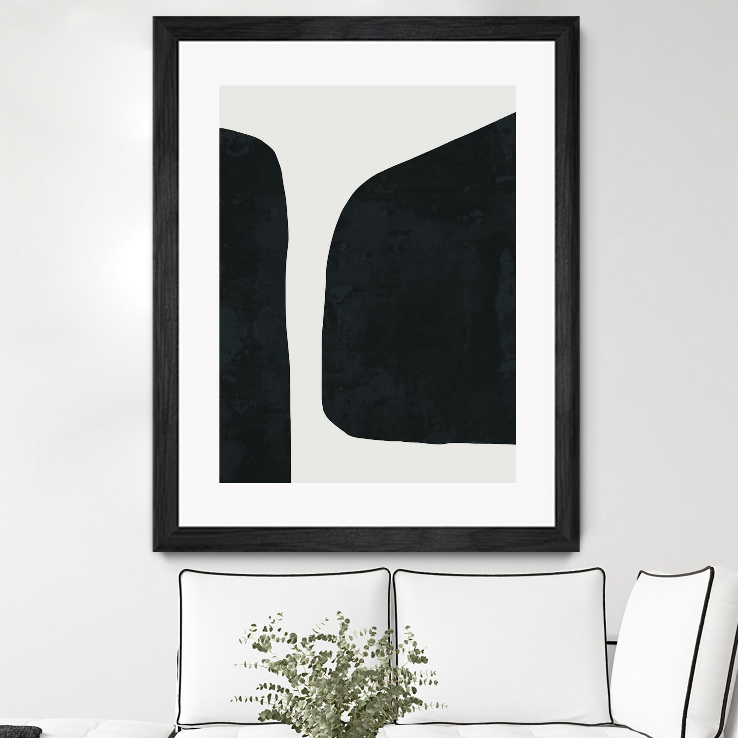 Black Abstract Wall Art Canvas Print - Modern Home Decor for Living Room, Bedroom & Office | Large Framed Painting for Contemporary Interior Design