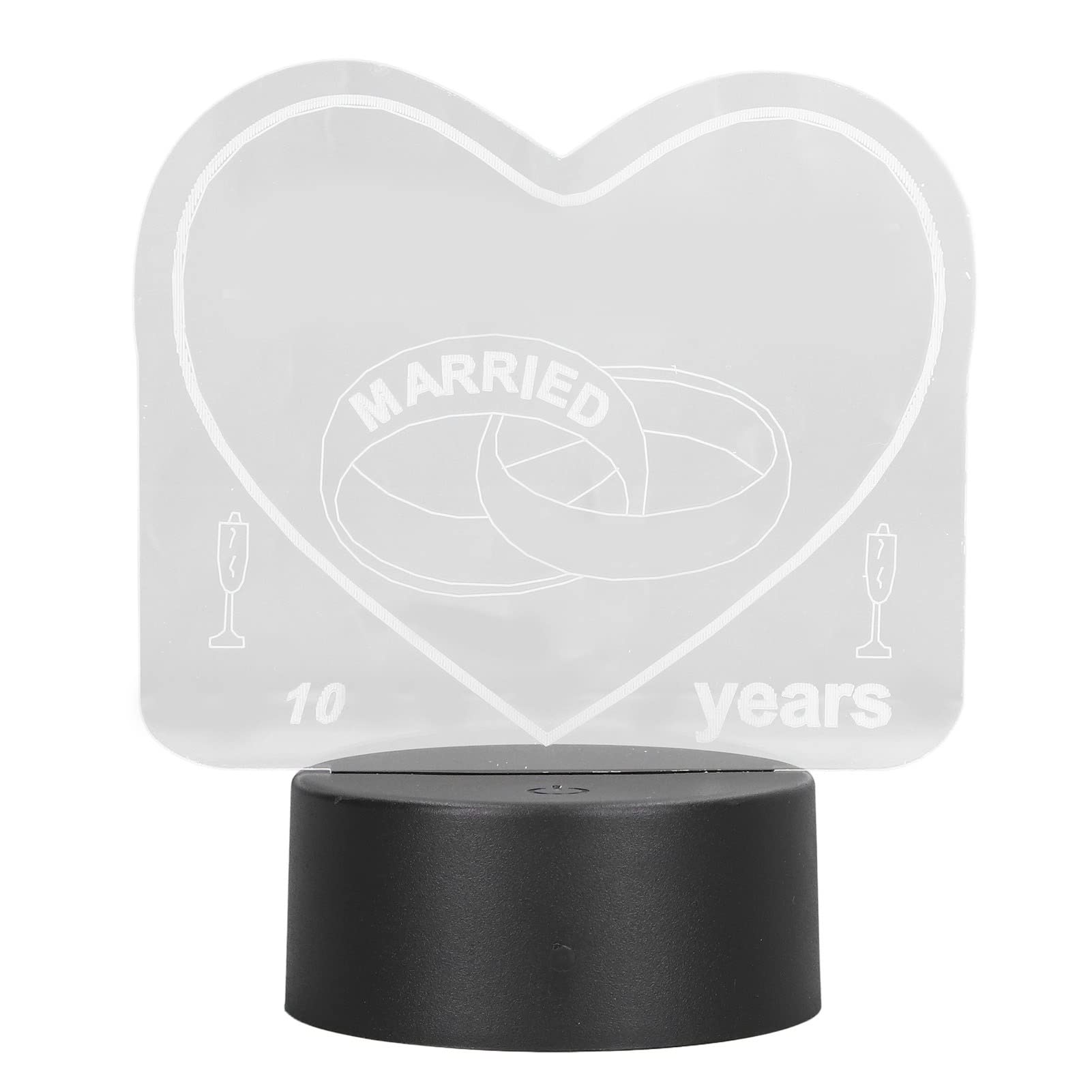 3D LED Night Light - Romantic Heart Shape Acrylic Decorative Lamp with Touch Switch for Bedroom, Wedding, Birthday Gift - Perfect for Home Decor and Special Occasions