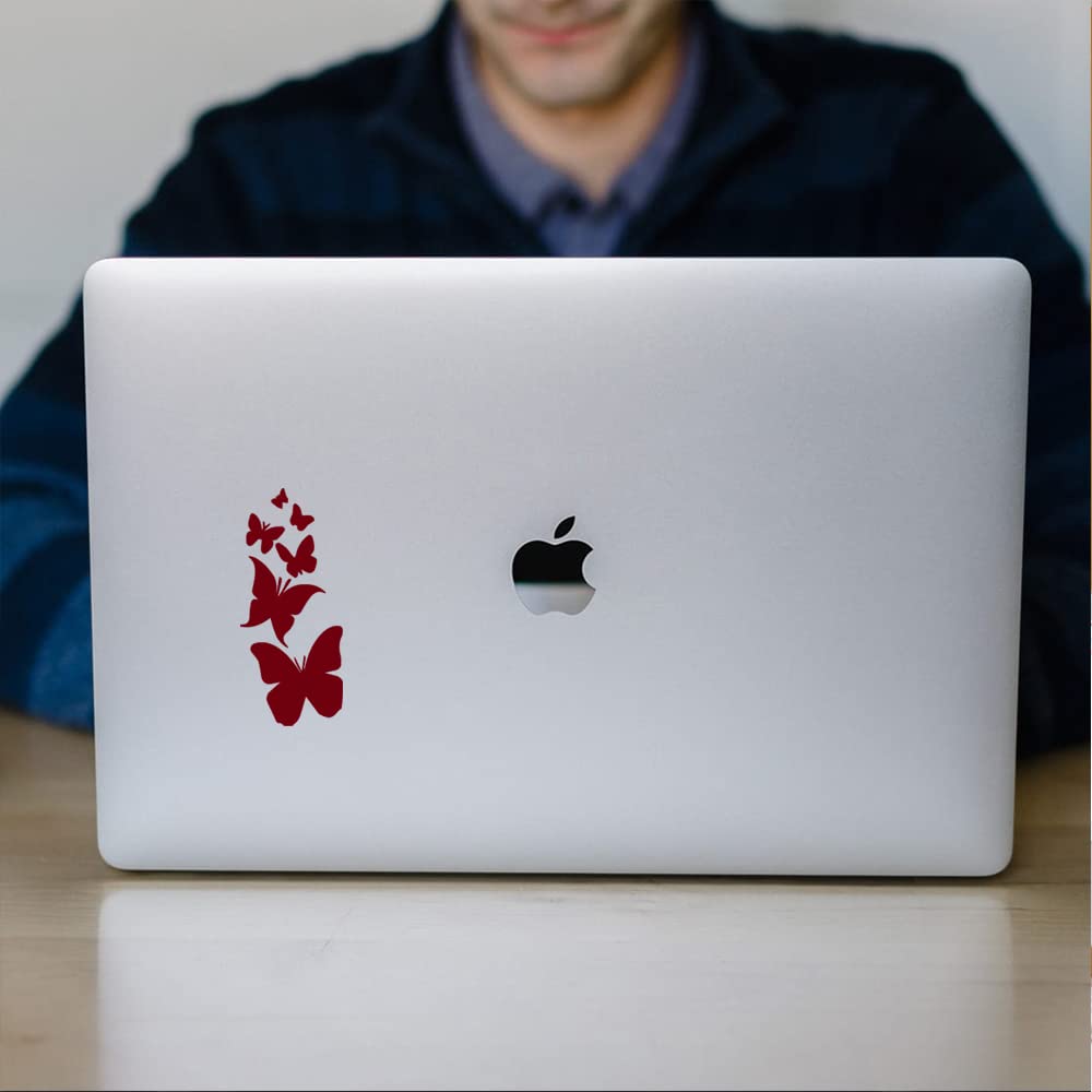 Premium Waterproof Vinyl Butterfly Decal Stickers (Burgundy, Set of 2) - Laptop, Phone, Helmet, Car Window, Bumper, Mug, Cup, Door & Wall Decor - Perfect for DIY Home Decor, Office Accessories & Personalized Gifts