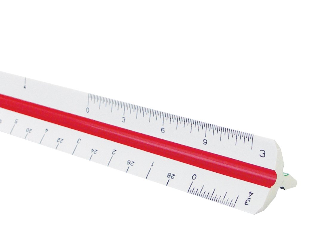 ALVIN Architect Triangular Scale - 12 Inch Multipurpose Drafting Ruler for Drawing, Planning & Design - High Impact Plastic White | Perfect for Architects, Engineers & Students | Ideal for Blueprints, Sketches & Technical Drawings