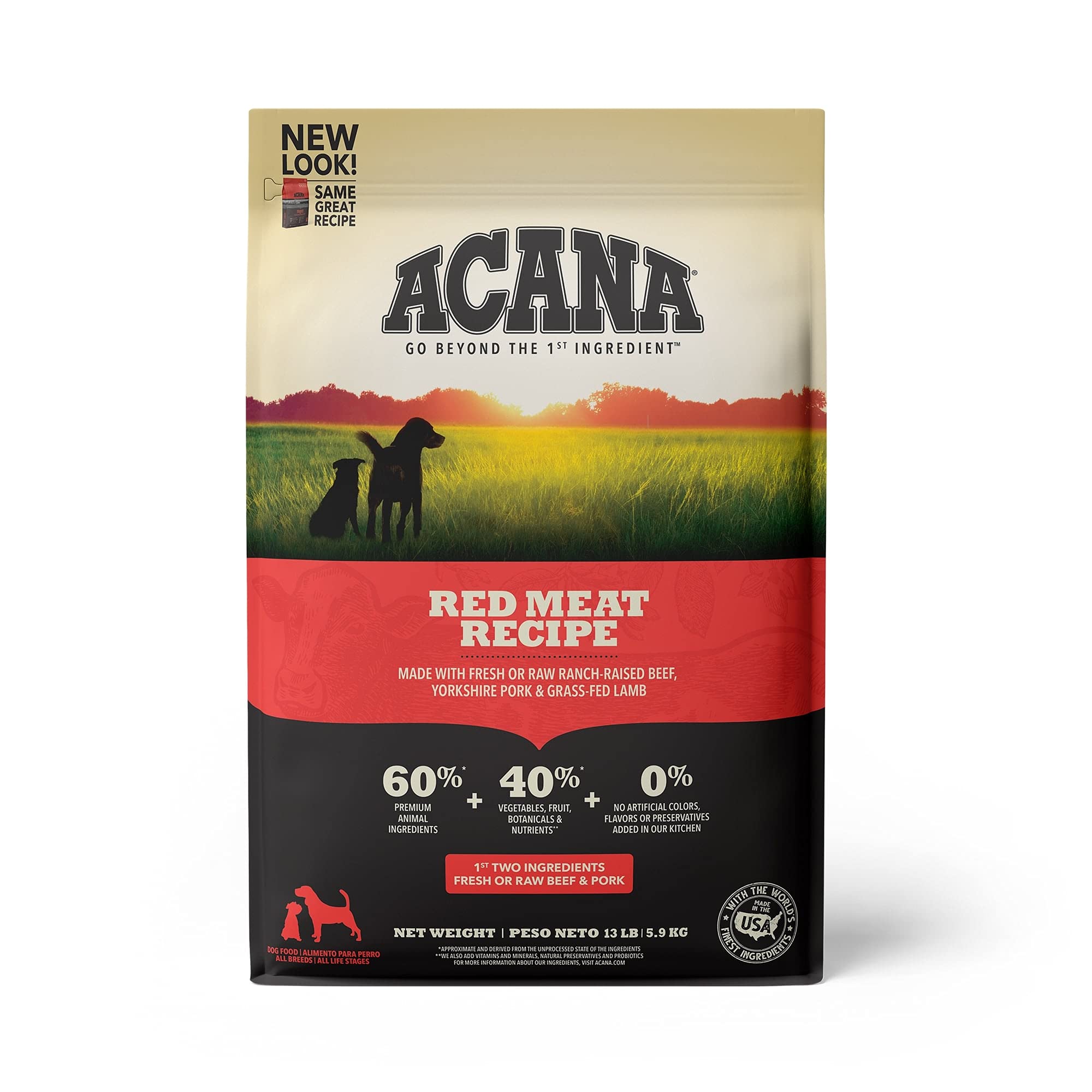Acana High Protein Adult Dry Dog Food - Grain Free & Wholesome Grains Formula for Optimal Canine Health | Perfect for Active Dogs & Sensitive Stomachs