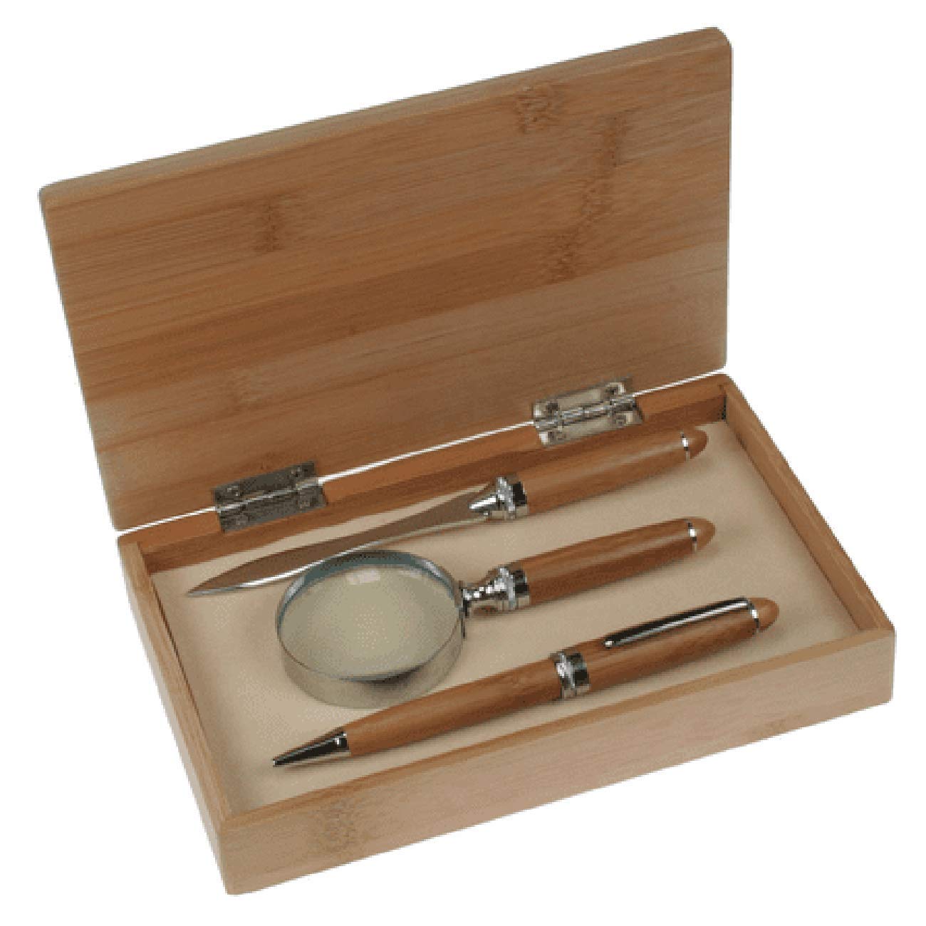 Personalized Bamboo Magnifying Glass & Letter Opener Set - Executive Gift for Office, Reading & Collectibles - Engraved Business Gift for Men & Women