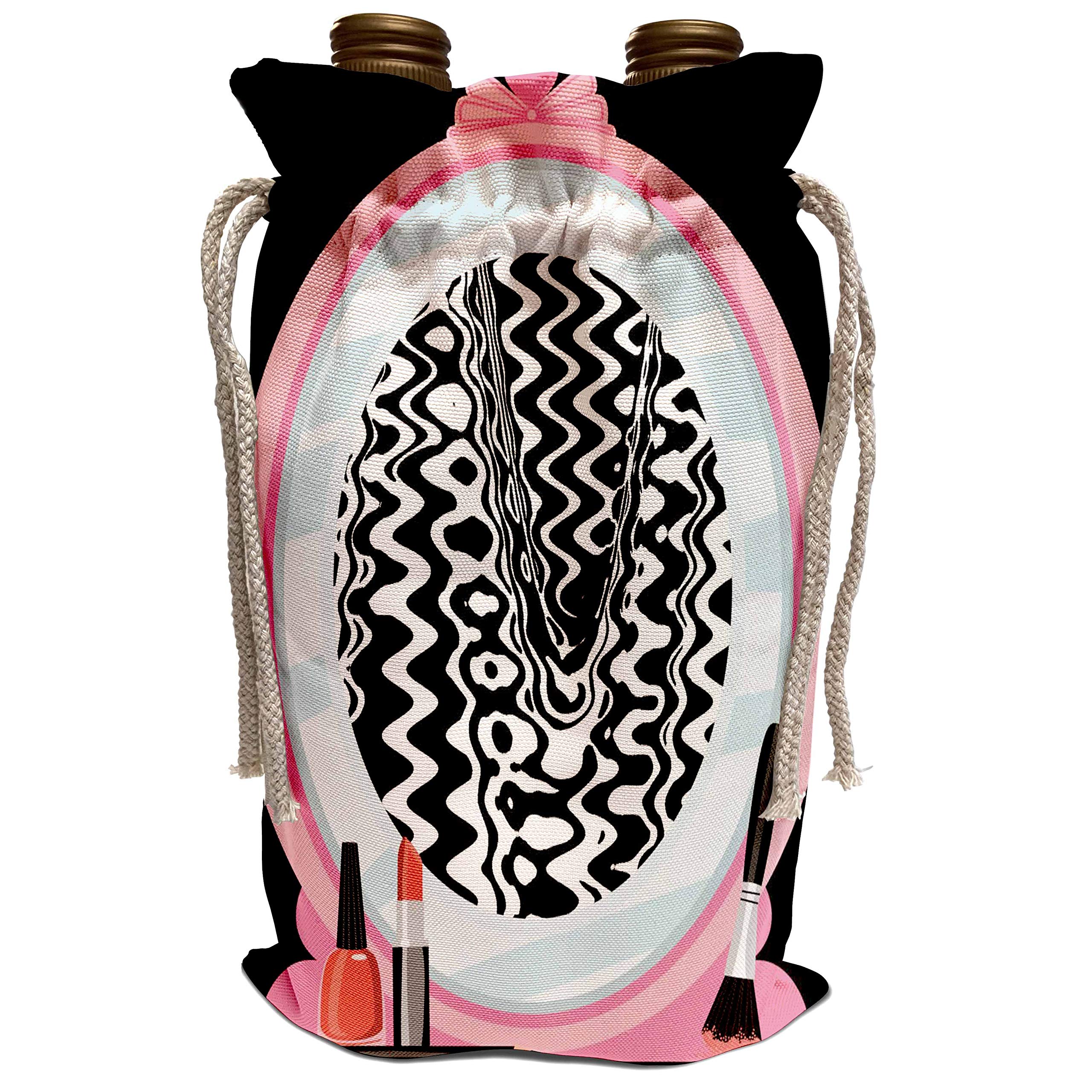 3D Rose Patricia Sanders Creations - Stylish Abstract Makeup Wine Tote Bag (WBG_25764_1) - Perfect for Wine Lovers, Gift Giving, and Elegant Evening Events