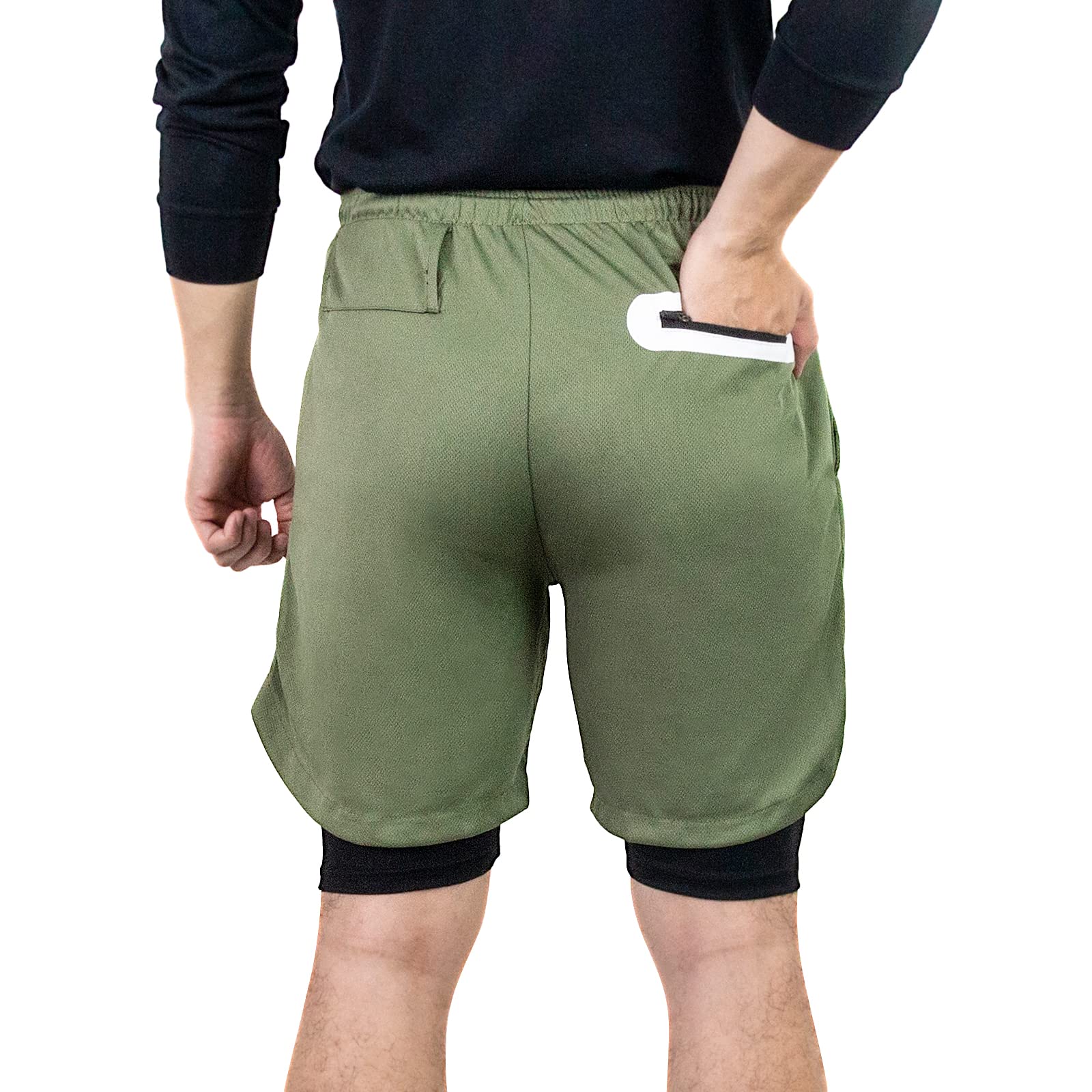 **Aptoco Men's 2-in-1 Gym Shorts - Quick-Dry Running & Workout Shorts with Pockets - Perfect for Training, Jogging & Outdoor Activities**