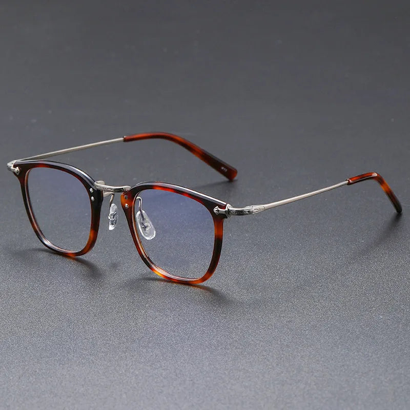Stylish Black Unisex Titanium Acetate Square Eyeglasses G806 - Perfect for Work, Reading & Fashion Accessories
