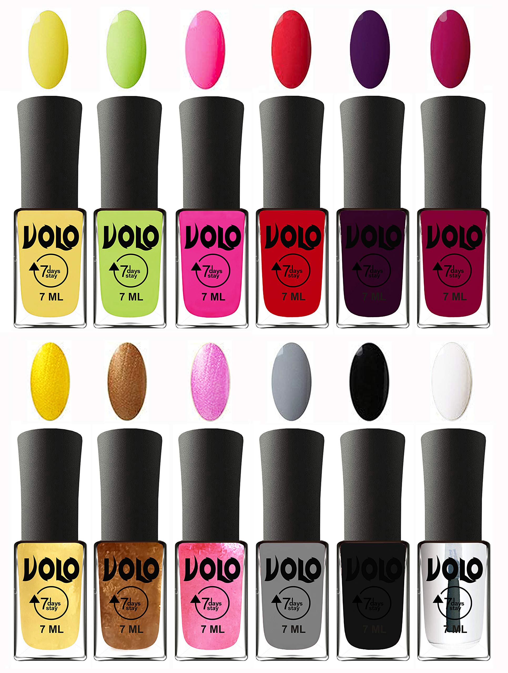 Volo 12 Colors Long Lasting Nail Polish Set for Women & Girls - Non-Toxic, Chip-Resistant Nail Paints for Daily Wear, Parties & Special Occasions
