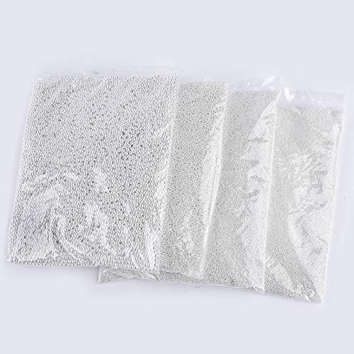 RD-14460 1kg Silver Rhinestone Nail Caviar Beads - 0.8mm Mini Metal Glitter for 3D Nail Art, DIY Manicure Decorations | Perfect for Salon, Home Nail Design & Party Glam Looks