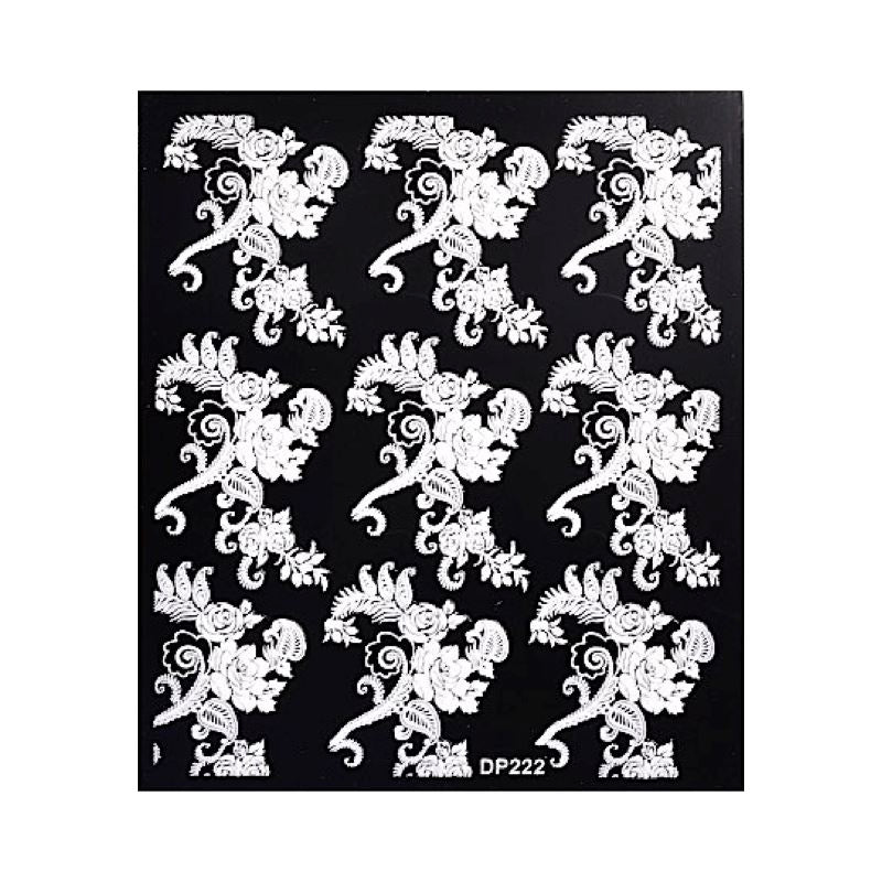Elegant White Floral Lace Nail Art Stickers - Self-Adhesive Nail Decals for Women - Perfect for Weddings, Parties & Special Occasions