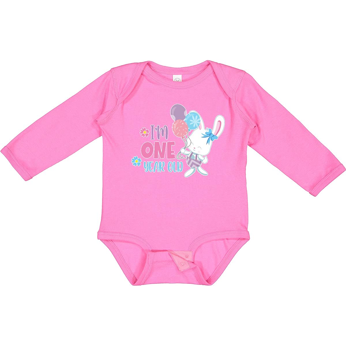 Inktastic 'I'm 1 Year Old' Easter Birthday Outfit - Cute Bunny Long Sleeve Creeper for Baby Boys & Girls | Perfect for Easter Celebrations, First Birthday Parties & Spring Photoshoots