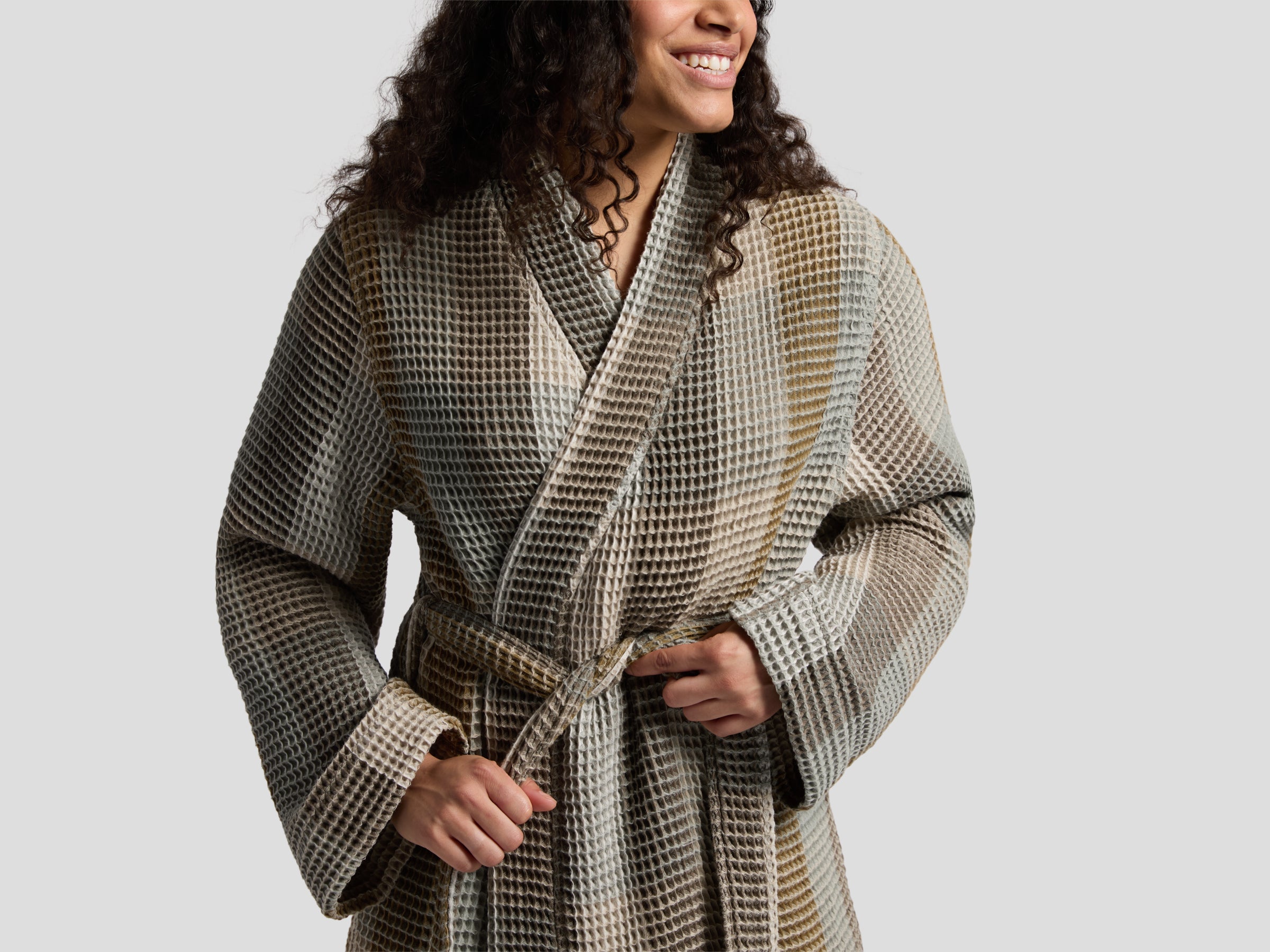 Organic Plaid Waffle Robe for Women - Soft & Cozy Bathrobe with Pockets - Perfect for Spa, Lounging & Relaxation at Home