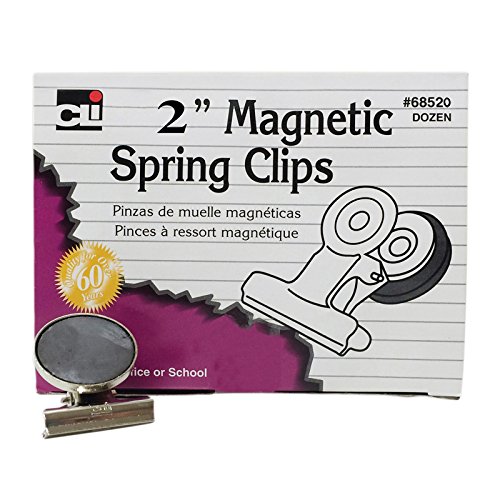 Charles Leonard CHL68520-3 Magnetic Spring Clips - 2 Inch, 12 Per Box (Pack of 33) - Strong Hold for Office, School, Home Organization & DIY Projects