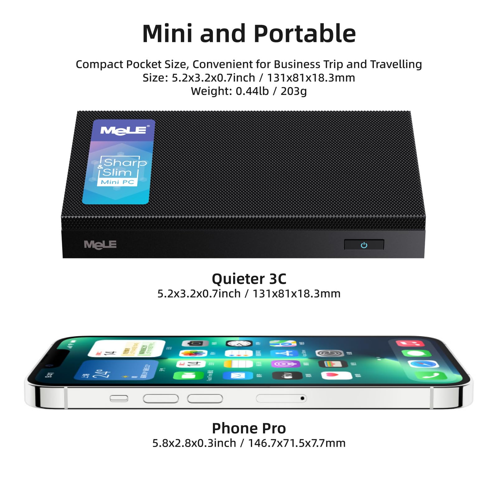 MeLE Quieter3C Fanless Mini PC - Intel Celeron N5105, 8GB RAM 128GB SSD, Windows 11 Pro, 4K Triple Display, Dual HDMI, WiFi 5, BT5.1, Ethernet - Compact Desktop Computer for Home Office, Digital Signage & Media Center