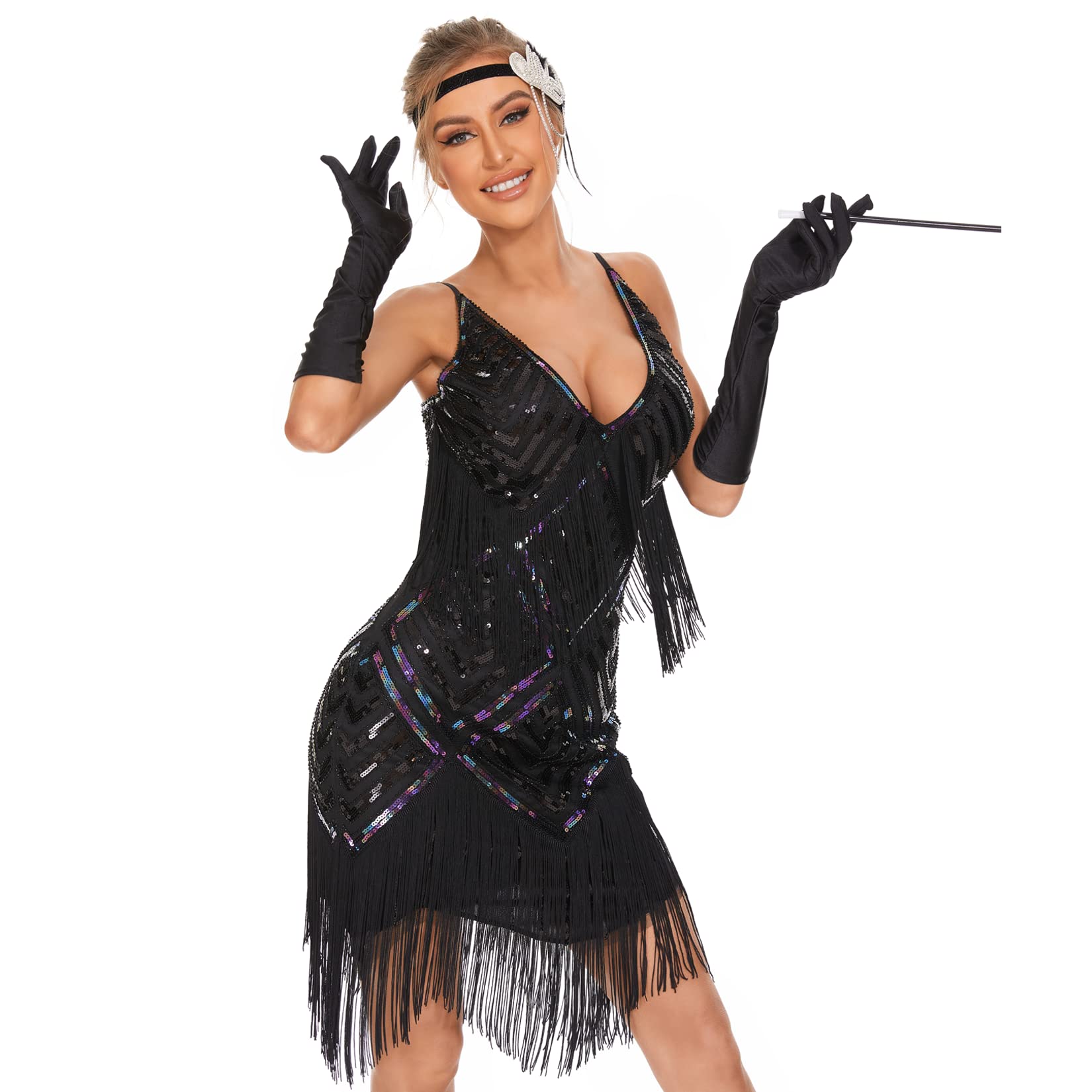 1920s Flapper Dresses for Women - Vintage Gatsby Party Dress - Roaring 20s Great Gatsby Costume - Perfect for Halloween, Themed Parties & Jazz Age Events
