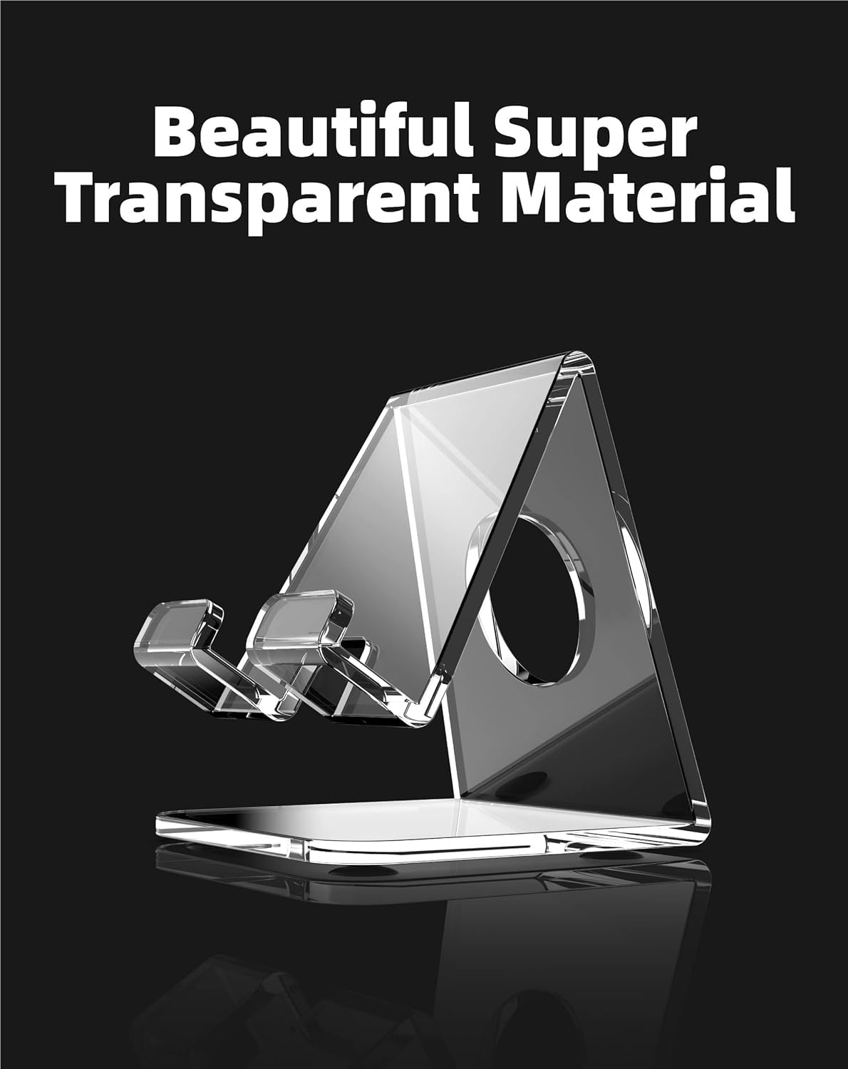 TOPGO 2 Pack Clear Acrylic Phone Stand - Universal Phone Holder for iPhone 16/15/14/13/12/11 Pro Max Plus, Samsung Galaxy, iPad, Kindle & Nintendo Switch - Perfect for Office Desk, Vanity, Kitchen Counter & Nightstand - Ideal for Video Calls, Gaming & Hands-Free Viewing
