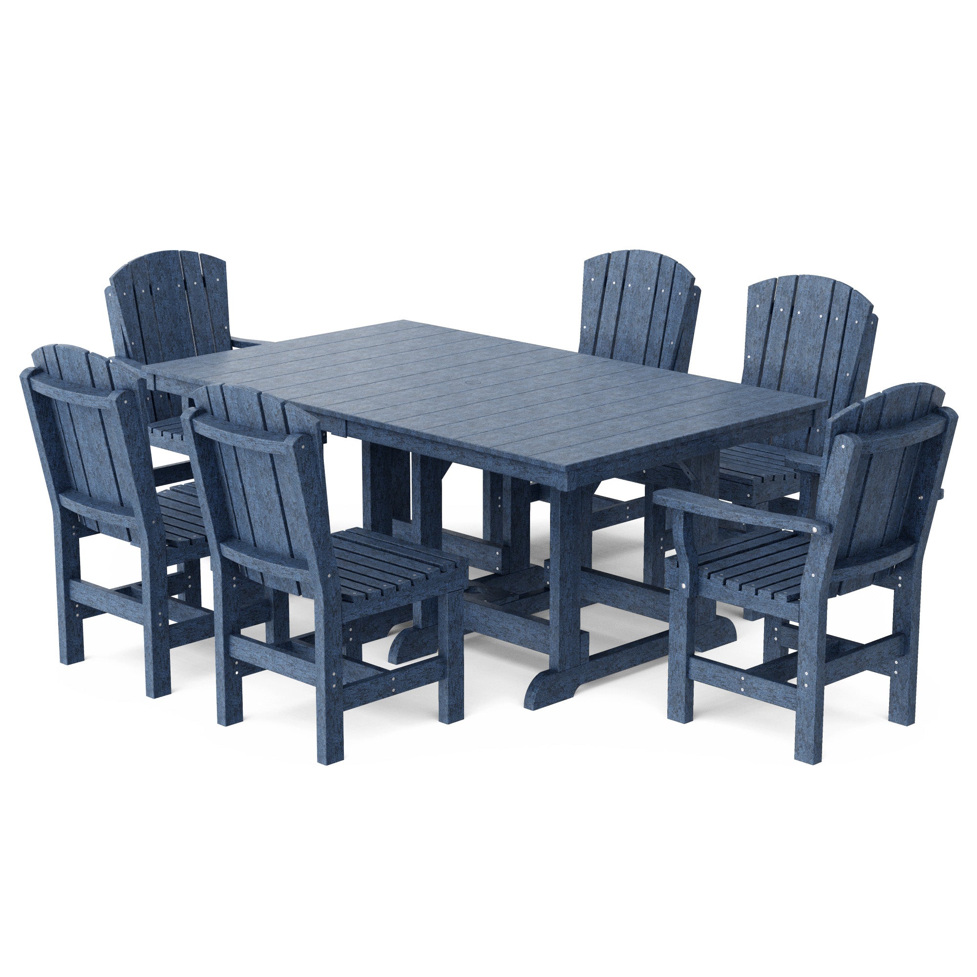 Heritage 7-Piece 44x72 Inch Dining Table Set with Chairs - Perfect for Family Gatherings, Dinner Parties & Outdoor Entertaining