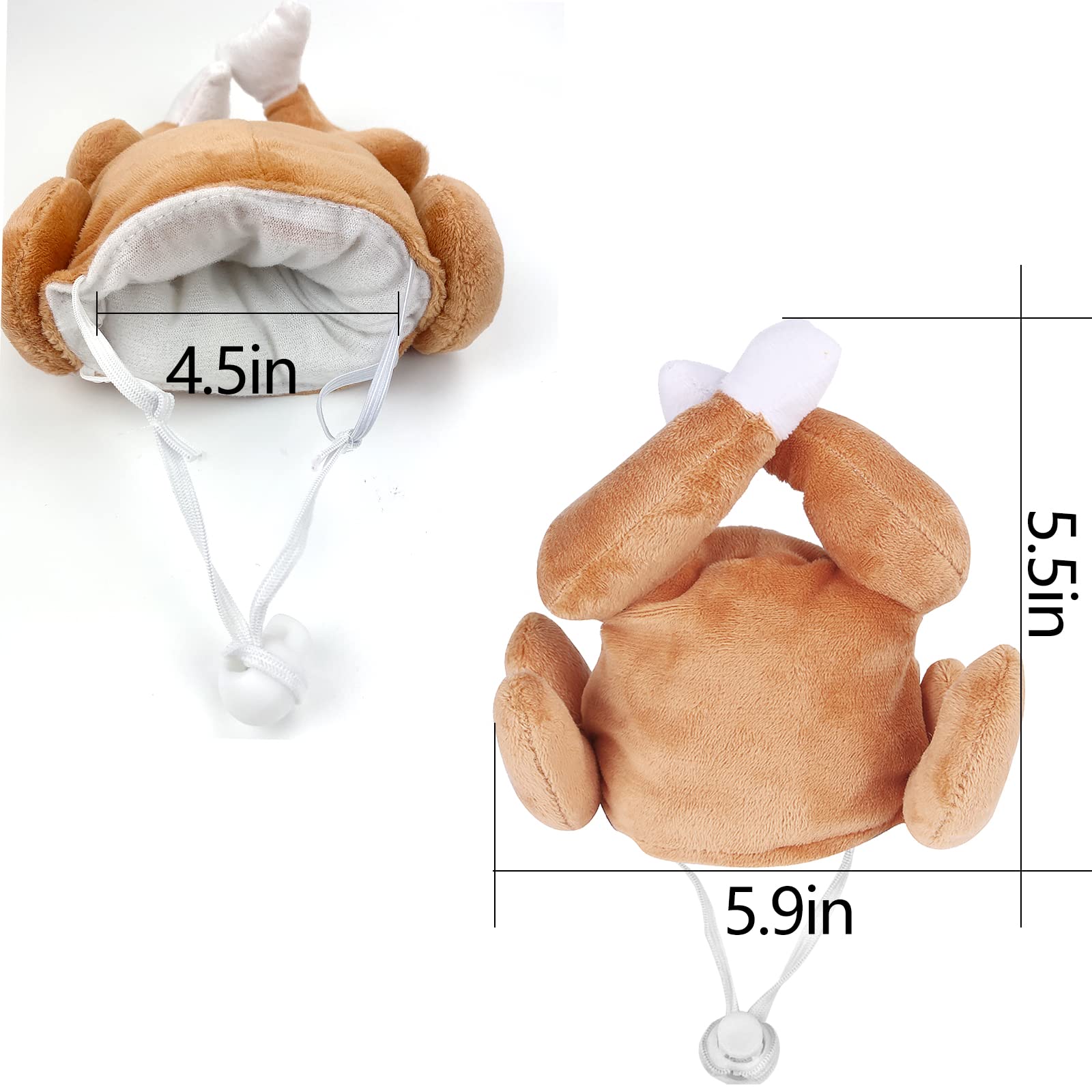 Turkey Hat for Cats & Small Dogs - Thanksgiving & Halloween Pet Costume Accessory - Fun Drumstick Hat for Holiday Parties & Dress-Up Play