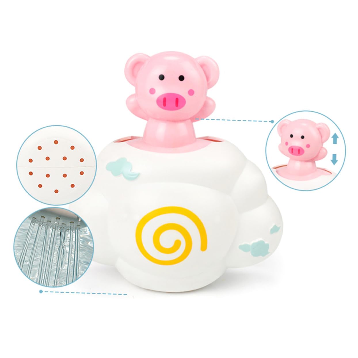 VICASKY 6-Piece Bathtub Toys Set with Shower Sprinkler & Adjustable Shower Head - Fun Bath Time for Kids, Baby Bath Accessories for Toddlers - Perfect for Home, Nursery, Daycare & Pool Play