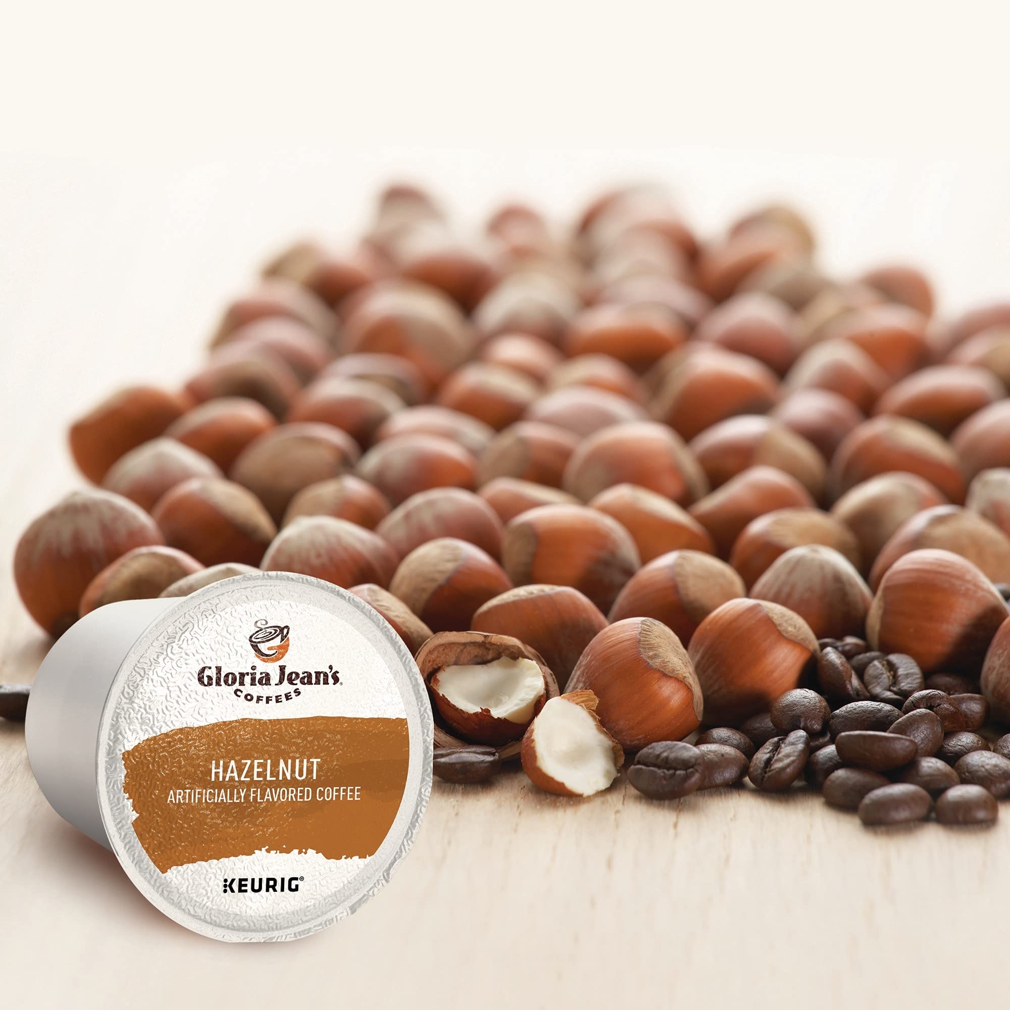 Gloria Jean's Hazelnut Flavored Medium Roast Coffee K-Cup Pods for Keurig - 72 Count Single-Serve Pack | Perfect for Office, Home & Morning Brew