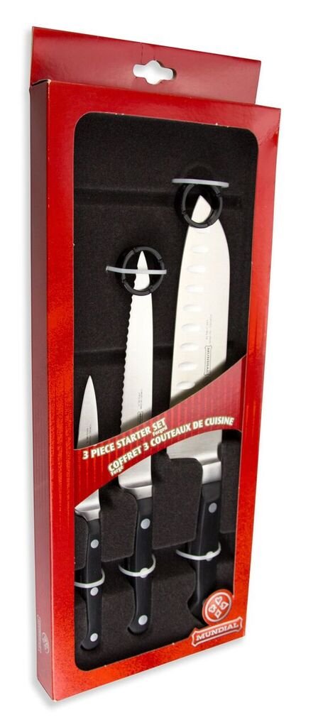 5100 Series 3-Piece Starter Set - Premium Black Kitchen Knives Set for Home Chefs | Perfect for Slicing, Dicing & Meal Prep