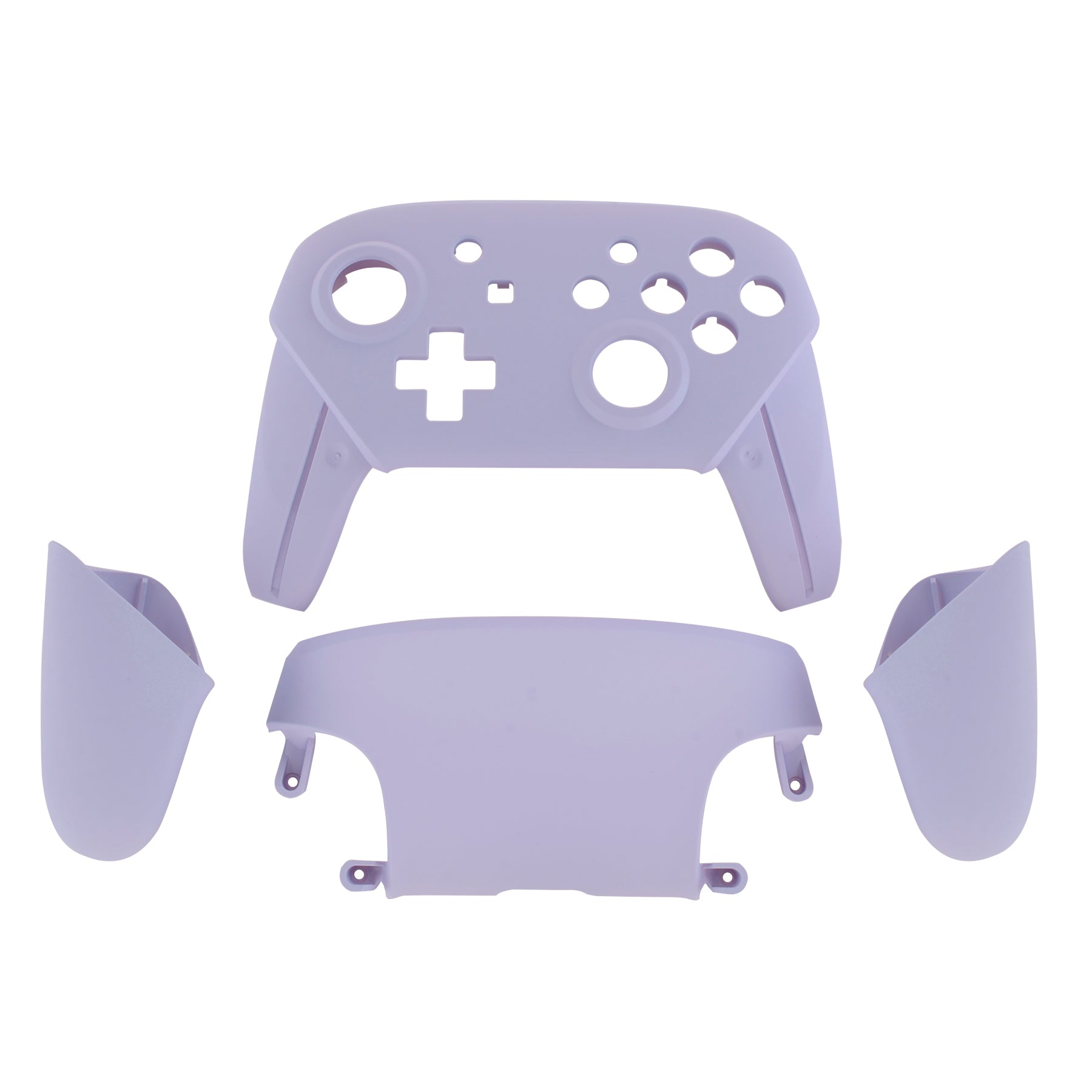 eXtremeRate Light Violet Faceplate & Backplate Handles for Nintendo Switch Pro Controller - Custom Replacement Shell (Controller Not Included) - Perfect for Gaming, DIY Mods & Personalization