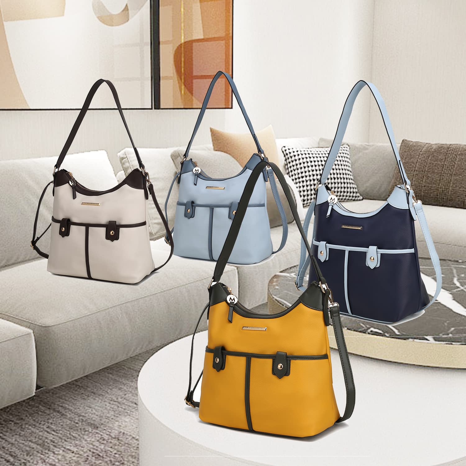 MKF Collection Women's Vegan Leather Shoulder Bag - Crossbody Purse & Top Handle Hobo Tote for Work, Travel & Everyday Use | Fashionable & Durable Handbag