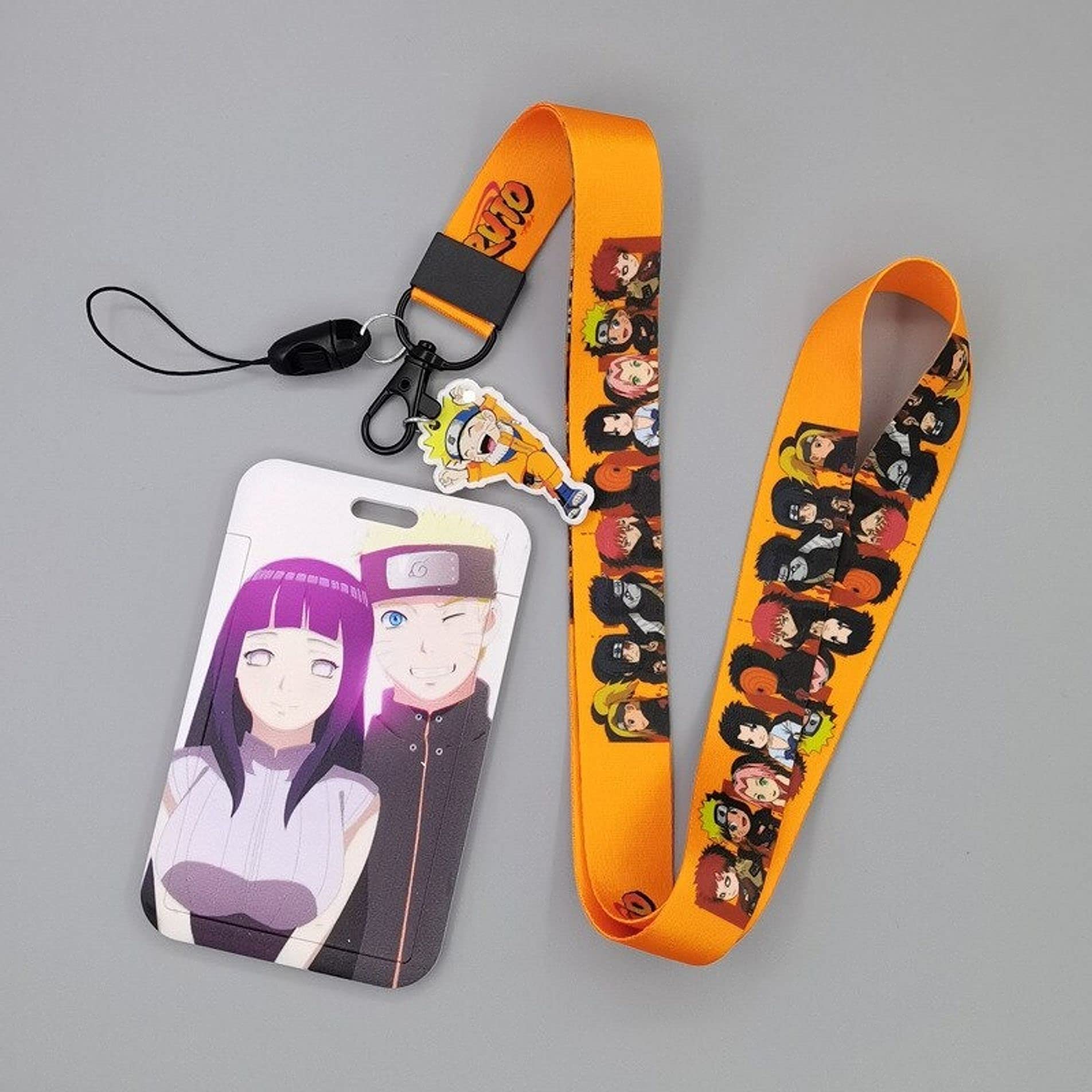 Naruto Anime Lanyard with ID Holder - Adjustable Neck Strap for Gym Badge, USB Drive & Phone - Perfect for Cosplay, Conventions, and Work Security Accessories
