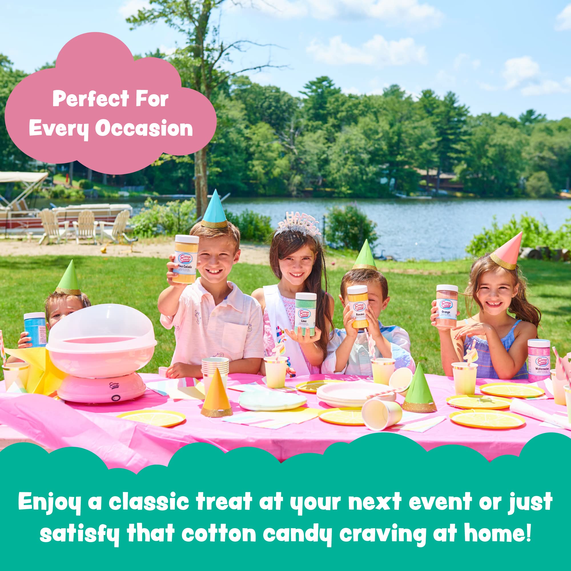 Cotton Candy Express Floss Sugar Variety Pack - 3 Flavors (Cherry, Blue Raspberry, Grape) 11oz Jars with CC1000-S Cotton Candy Machine - Perfect for Birthday Parties, Carnivals & Home Treats