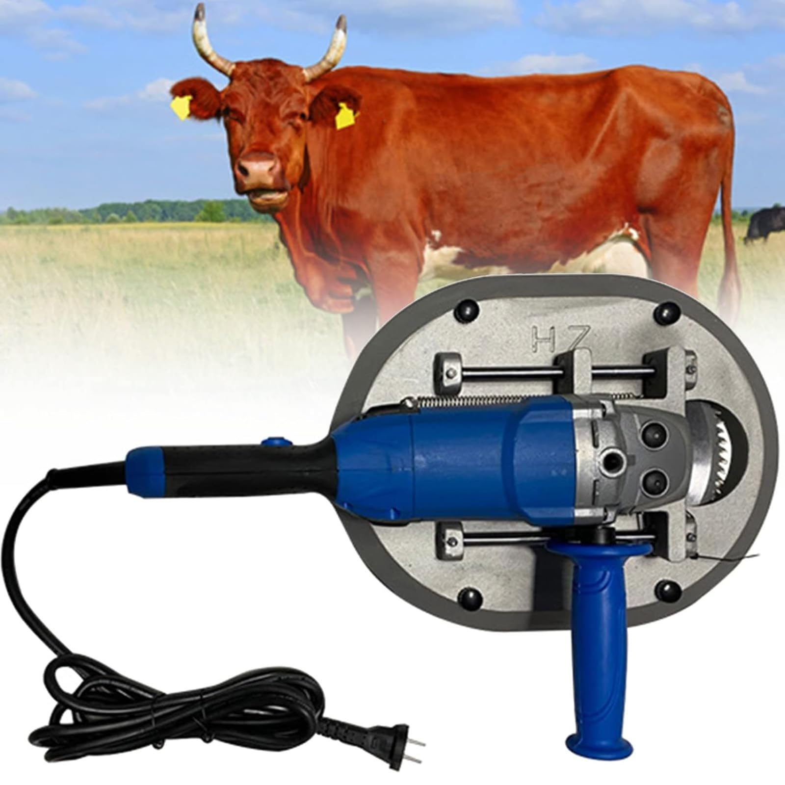 Electric Cattle Dehorner for Adult Cows & Sheep - 110V Red Horn Cutting Tool | Professional Livestock Horn Removal Equipment for Large Cattle & Farm Animals | Perfect for Dairy Farms, Ranches & Veterinary Use