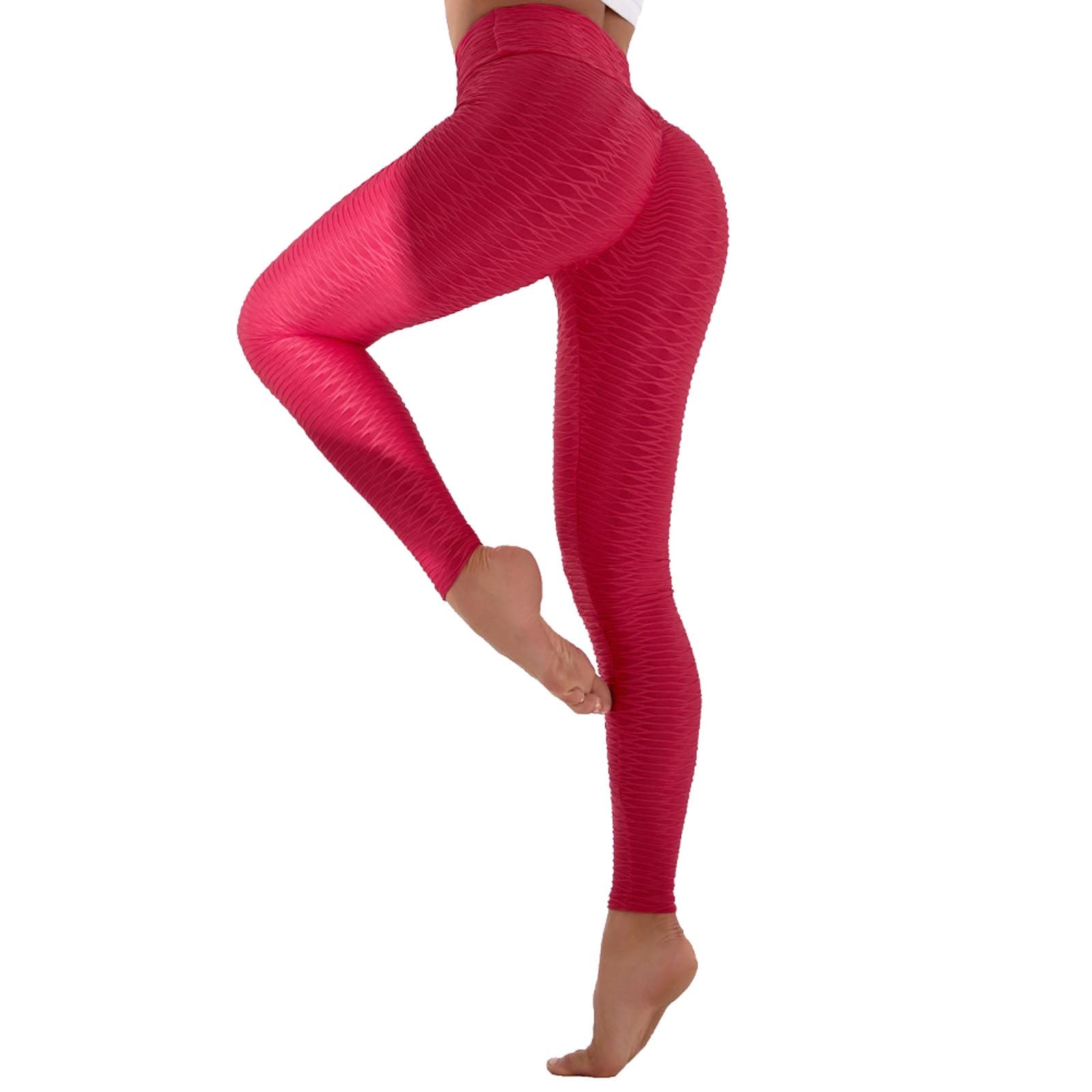 YfiDSJFGJ Women's High Waist Tummy Control Workout Leggings - Solid Athletic Yoga Pants for Running, Gym & Lounge Wear