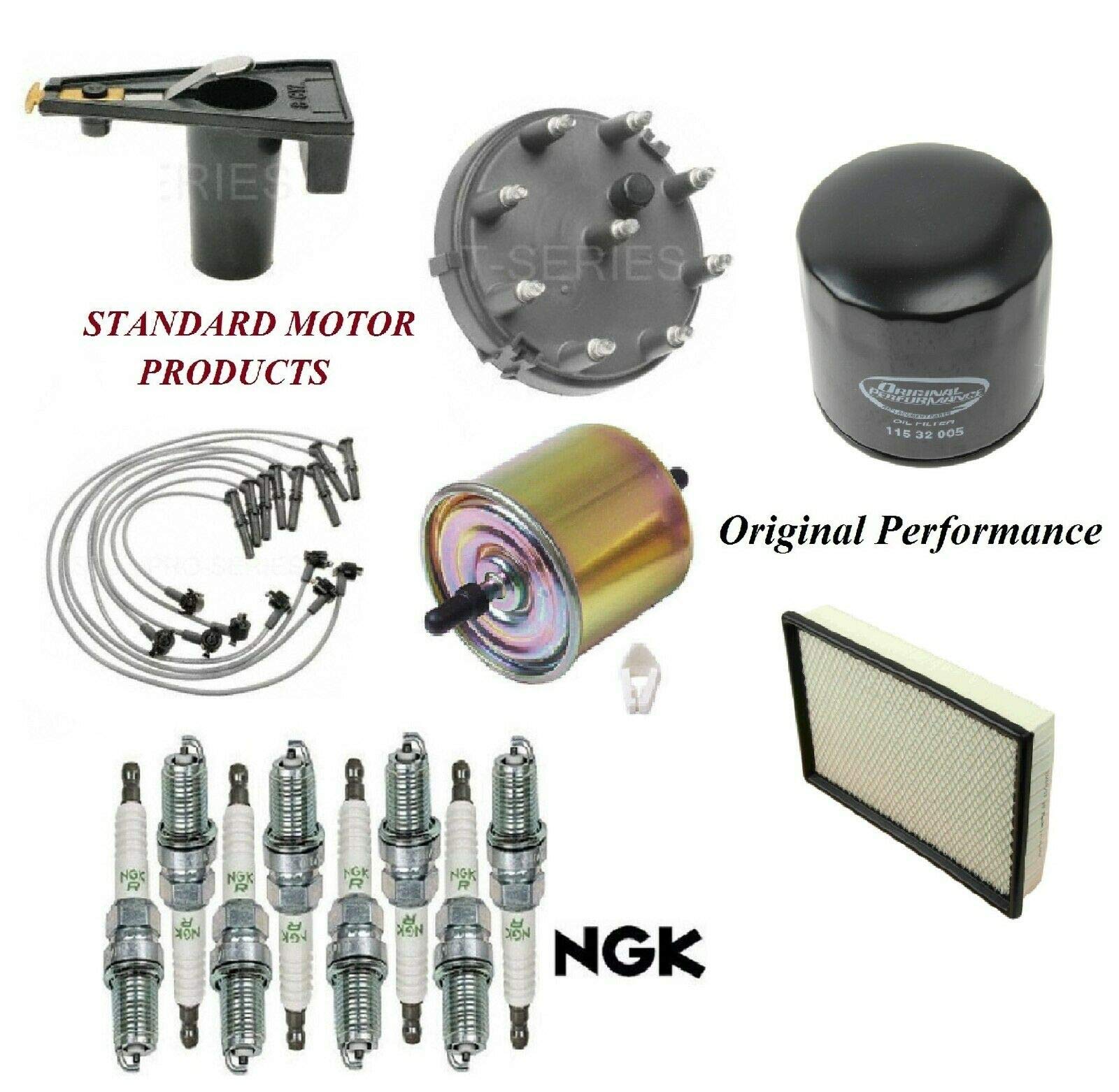 8USAUTO Complete Tune Up Kit - Air Filter, Oil Filter, Fuel Filter & Spark Plugs for Ford Crown Victoria V8 4.6L (1992-1993 Models) | Engine Maintenance & Performance Upgrade | Perfect for DIY Car Repair & Routine Vehicle Service