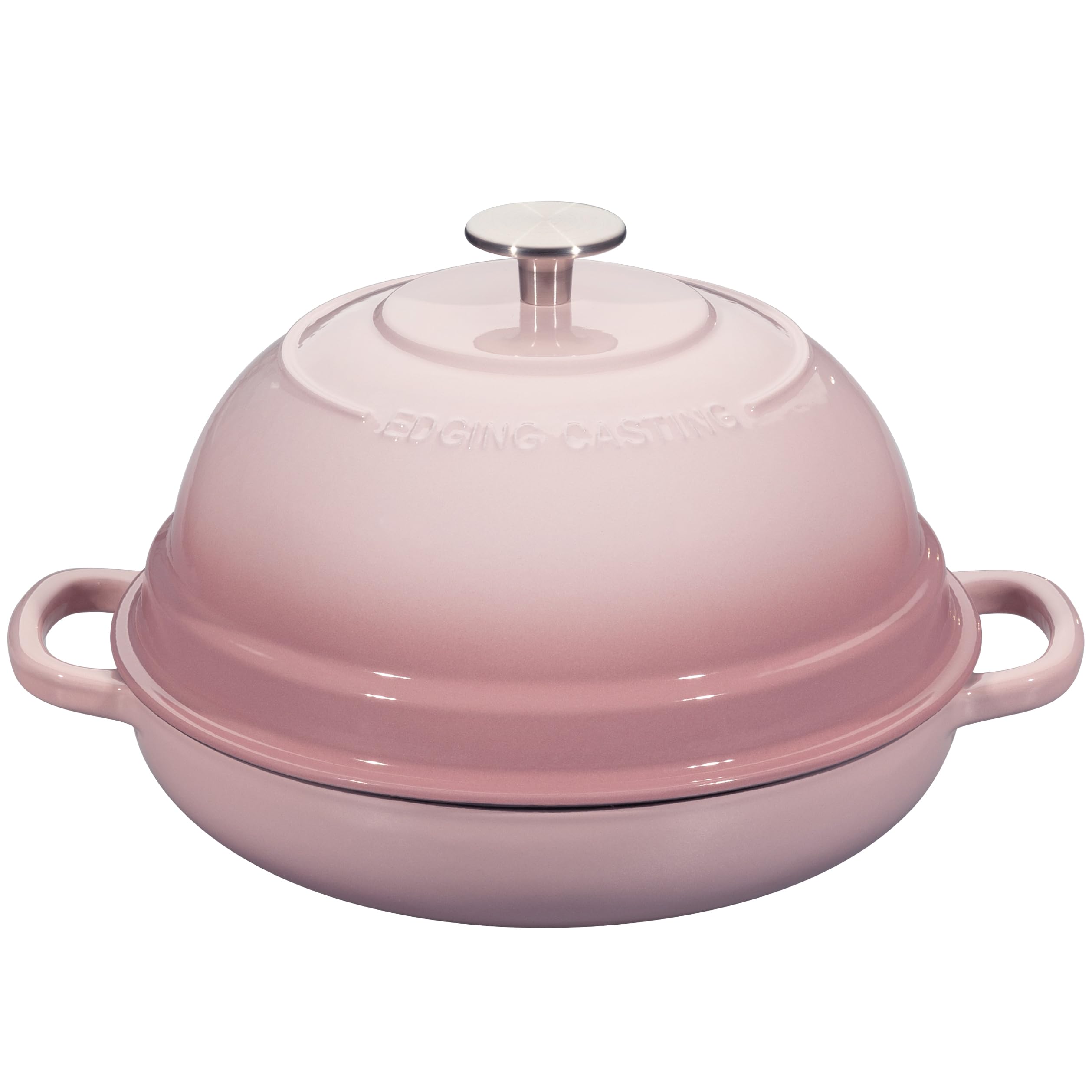 **Pink 6 Quart Enameled Cast Iron Dutch Oven with Lid – Round Bread Baking Pot for Homemade Sourdough, Stews, Soups & Roasts – Perfect for Kitchen, Camping & Outdoor Cooking**