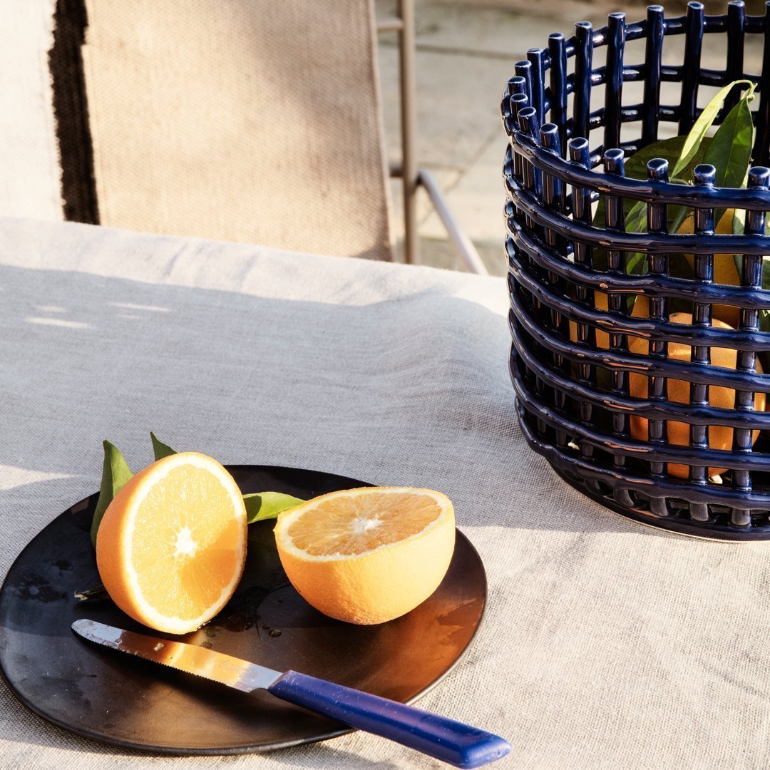 Ferm Living Ceramic Basket - Handmade Decorative Storage for Home & Office | Perfect for Organizing Keys, Jewelry & Small Items