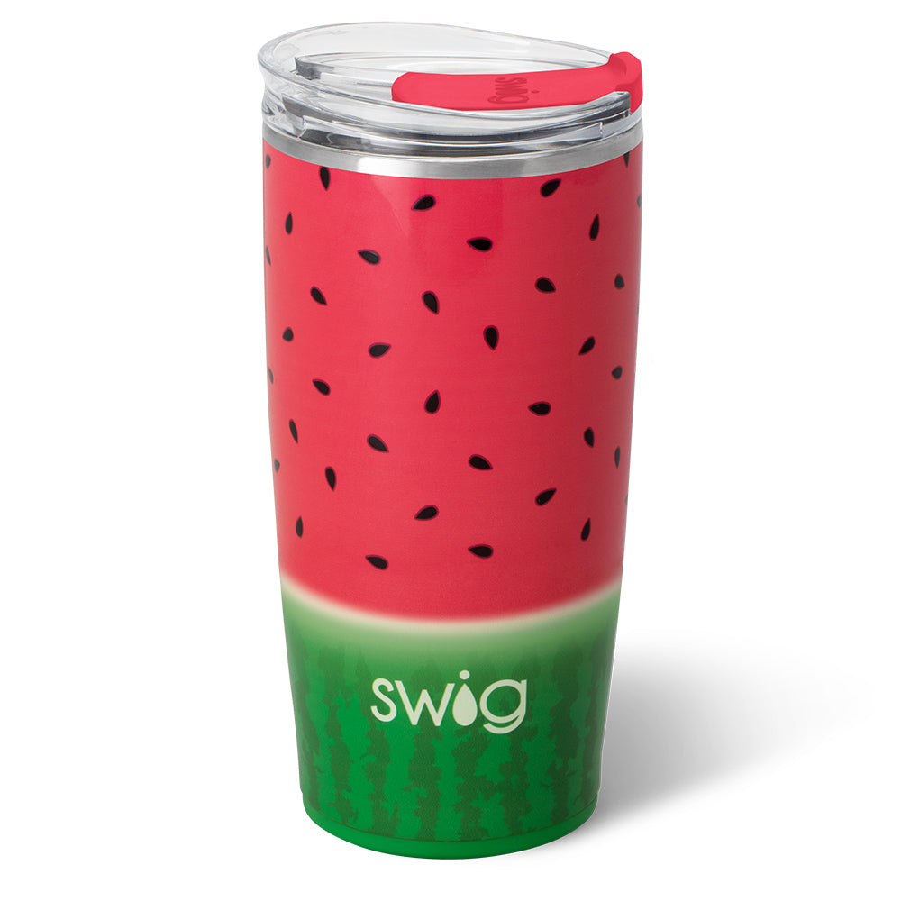 22oz Melon Slice Tumbler - Insulated Stainless Steel Water Bottle with Straw & Lid - Perfect for Summer Drinks, Beach Trips and Outdoor Activities