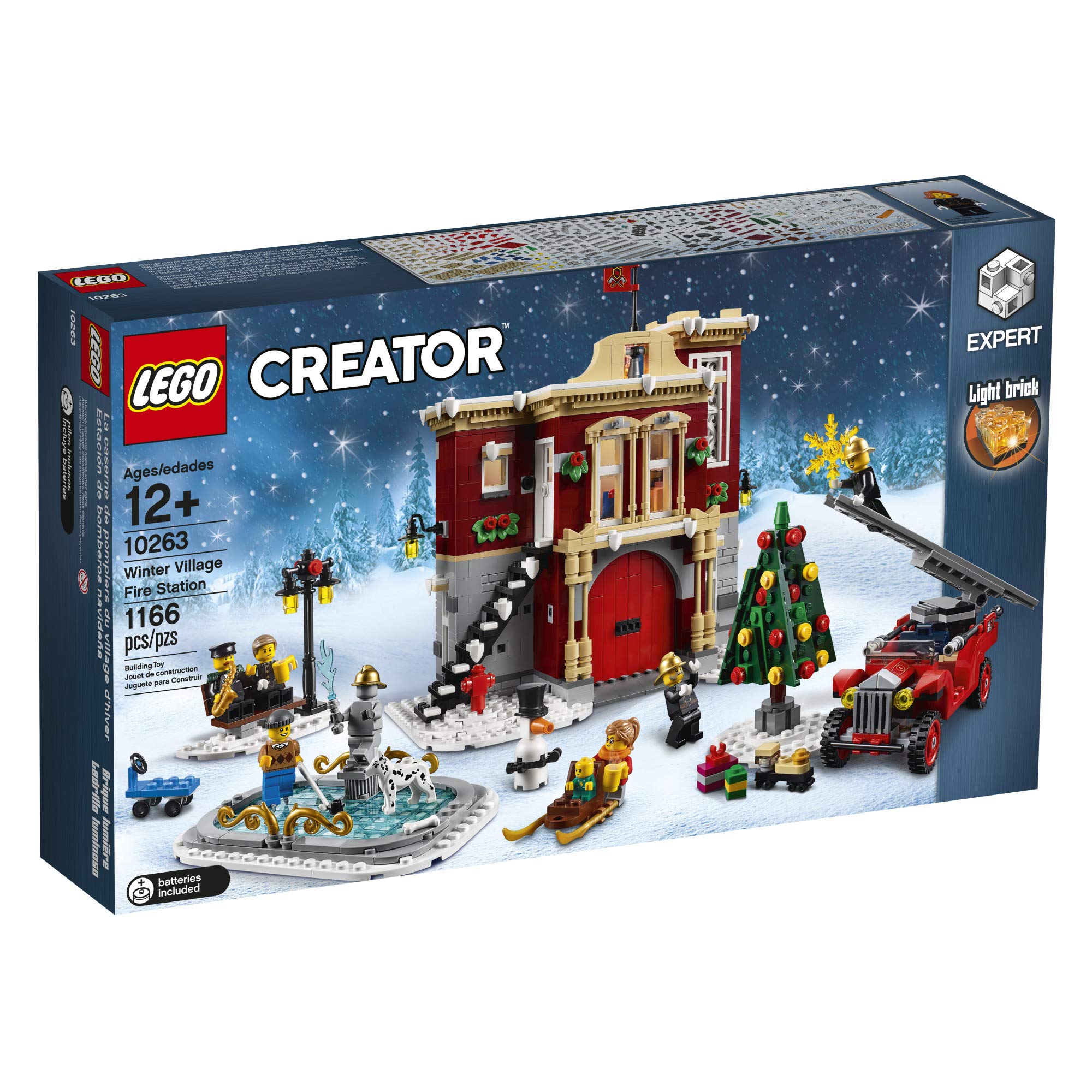 LEGO Creator Expert Winter Village Fire Station 10263 Building Kit (1166 Pieces) - Holiday Christmas Village Display & Winter Wonderland Collection
