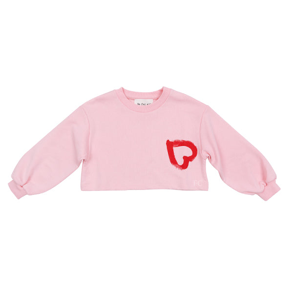 Be For All Women's Pink Heart Print Sweatshirt - Cozy Pullover for Casual Wear, Valentine's Day Gifts & Everyday Comfort