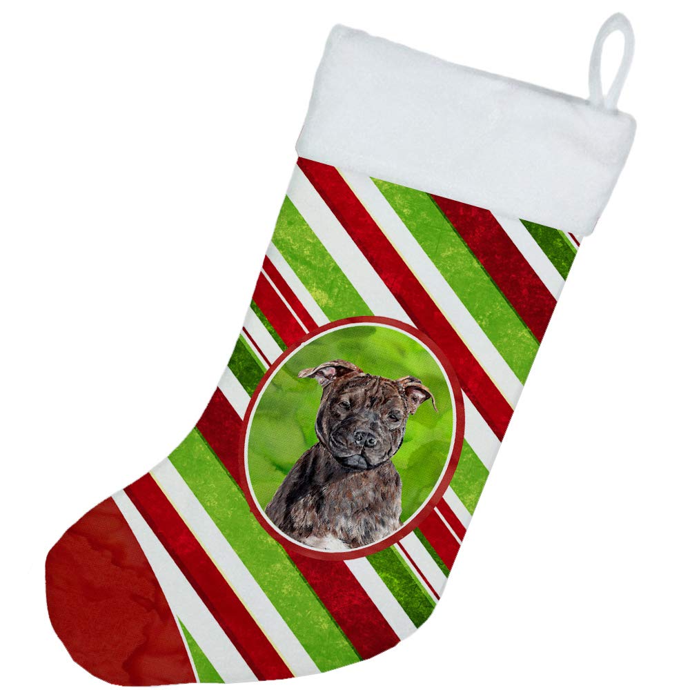 Staffordshire Bull Terrier Christmas Stocking - SC9801-CS Fireplace Hanging Stockings for Holiday Decor, Dog Lover Gift & Christmas Party Decoration | Perfect for Fireplace Mantel, Home Decor, and Pet-Themed Holiday Celebrations