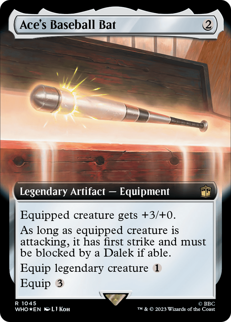 Ace's Baseball Bat Extended Art Surge Foil - Doctor Who Collectible Card Game Accessory for Tournaments & Casual Play