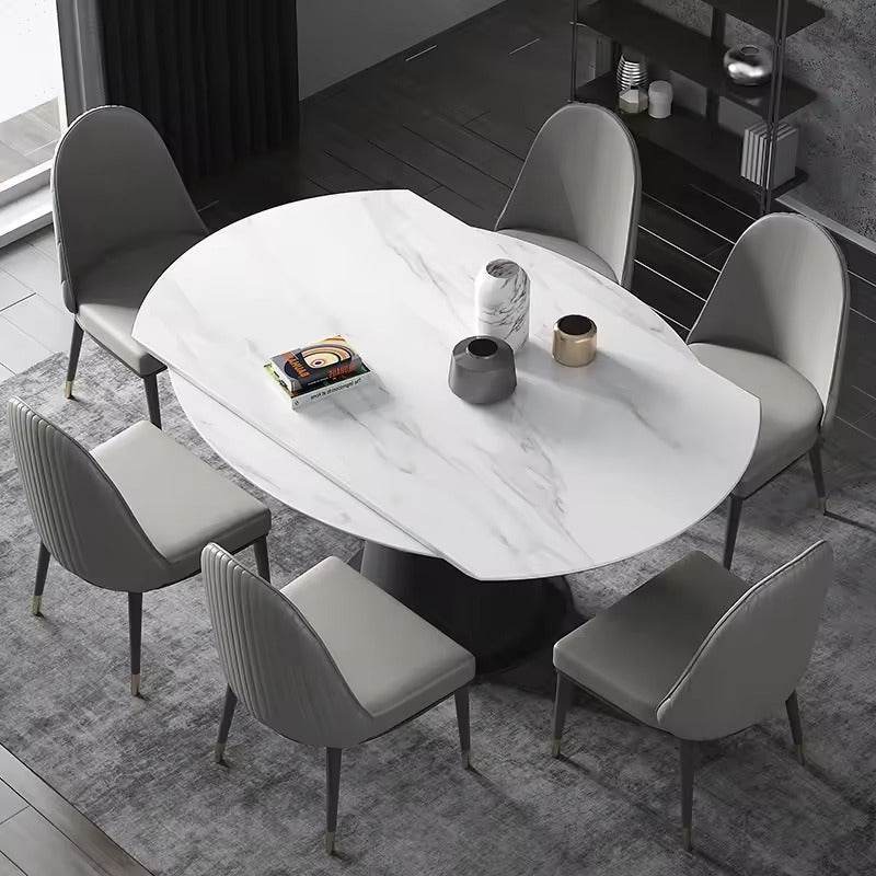 Frederica III Sintered Stone Extendable Dining Table - Modern Expandable Kitchen Table for 6-8 People - Perfect for Family Gatherings & Dinner Parties