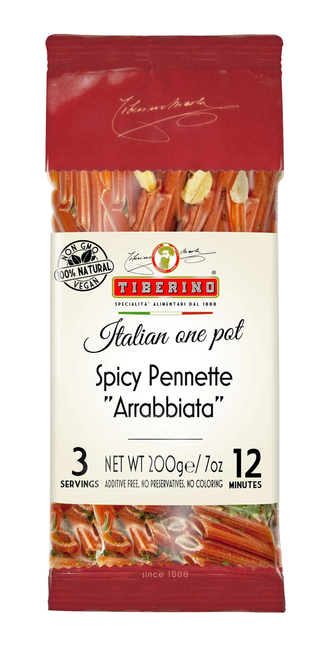 Spicy Pennette Arrabbiata Pasta - Authentic Italian Hot Chili Tomato Sauce - Perfect for Quick Dinners, Date Nights & Italian Cuisine Lovers