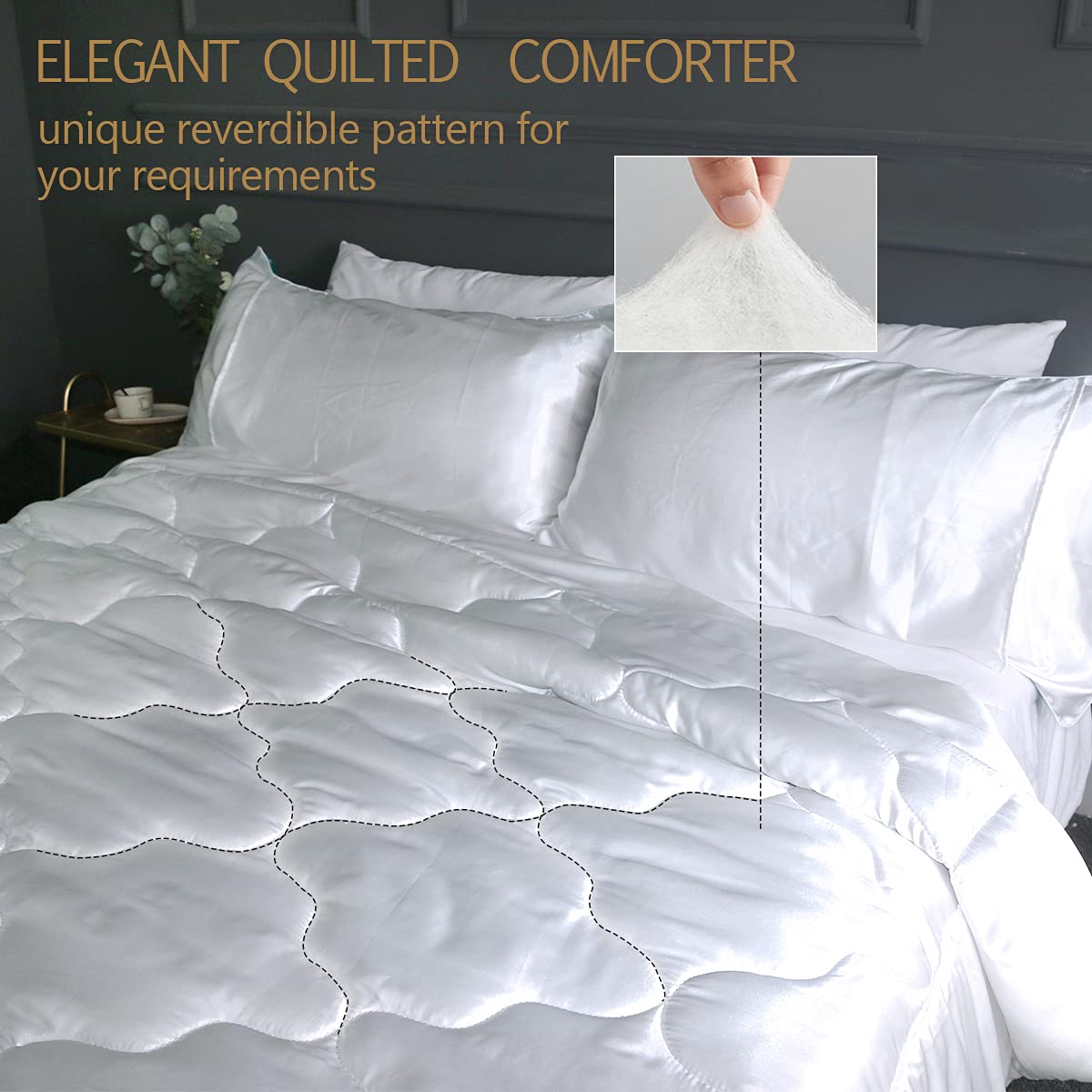 BlessLiving Peacock Feather Satin Comforter Set 3-Piece King Size - Aqua Blue & Turquoise Silky Bedding with Sparkly Bird Design | Luxurious Bedroom Decor for Master Suite, Guest Room & Bohemian Style Homes