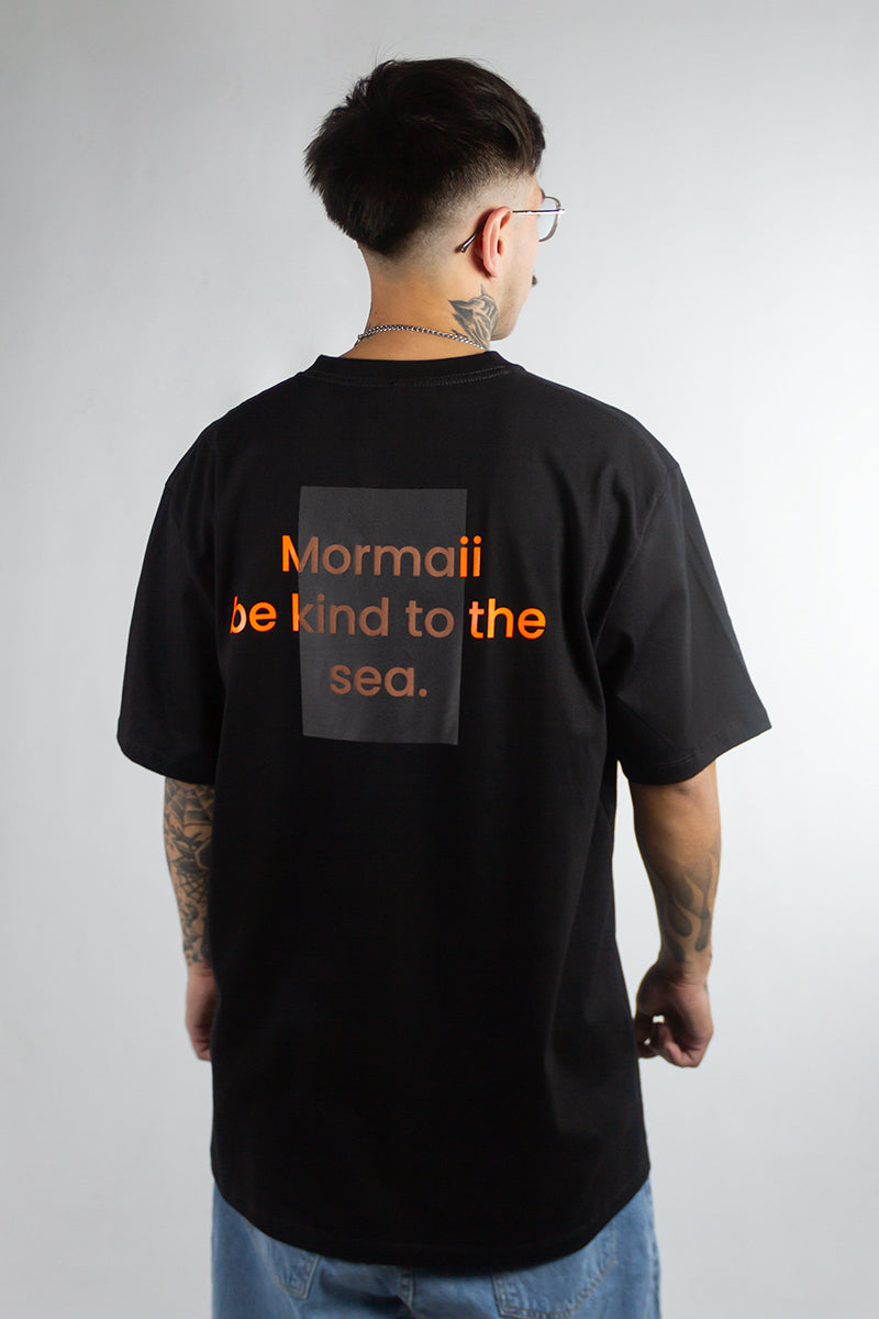 Mormaii Men's The Sea Black T-Shirt - Lightweight & Breathable for Outdoor Activities, Sports & Casual Wear
