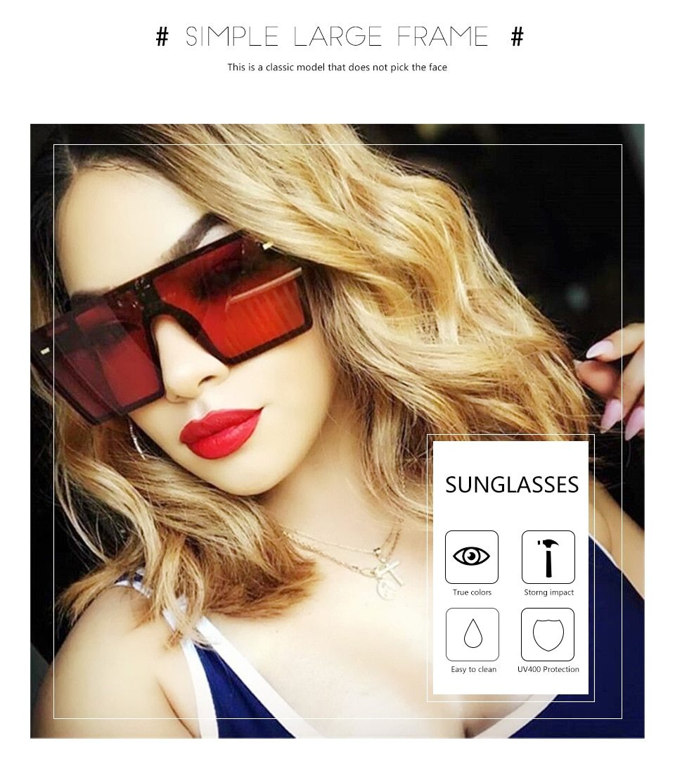 Stylish Oversized Square Sunglasses for Women & Men - UV Protection, Trendy Fashion Accessory for Summer, Beach, and Outdoor Activities