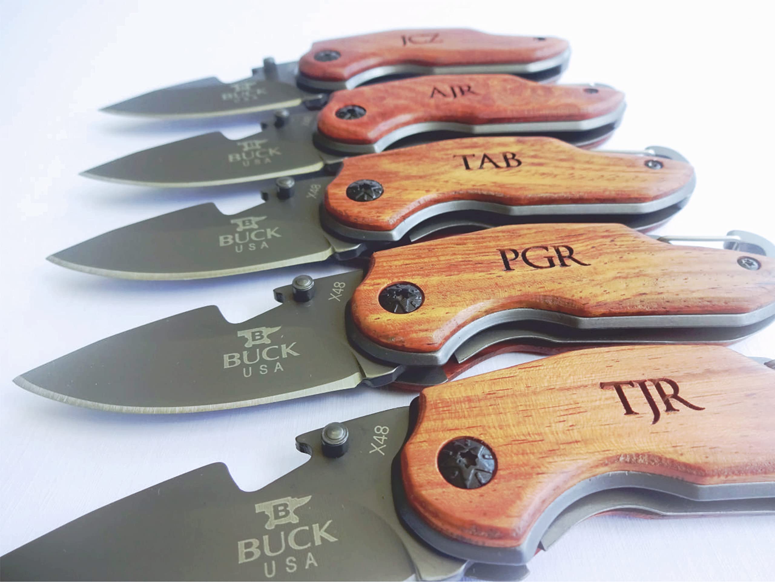11 SET Personalized Pocket Knife - Engraved Groomsmen Gifts for Dad, Husband, Brother, Boyfriend - Perfect for Weddings, Camping & Outdoor Adventures