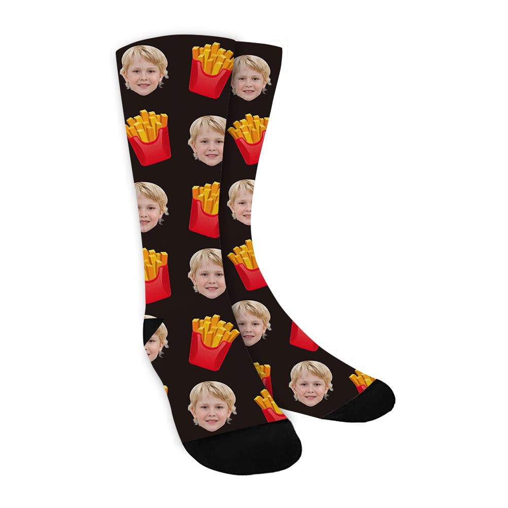 ShineSand Custom Funny Food Socks - Personalized Photo Socks with Pizza, Taco, Beer & Avocado Designs - Novelty Gift for Birthdays, Christmas & Parties - Perfect for Food Lovers & Sock Collectors