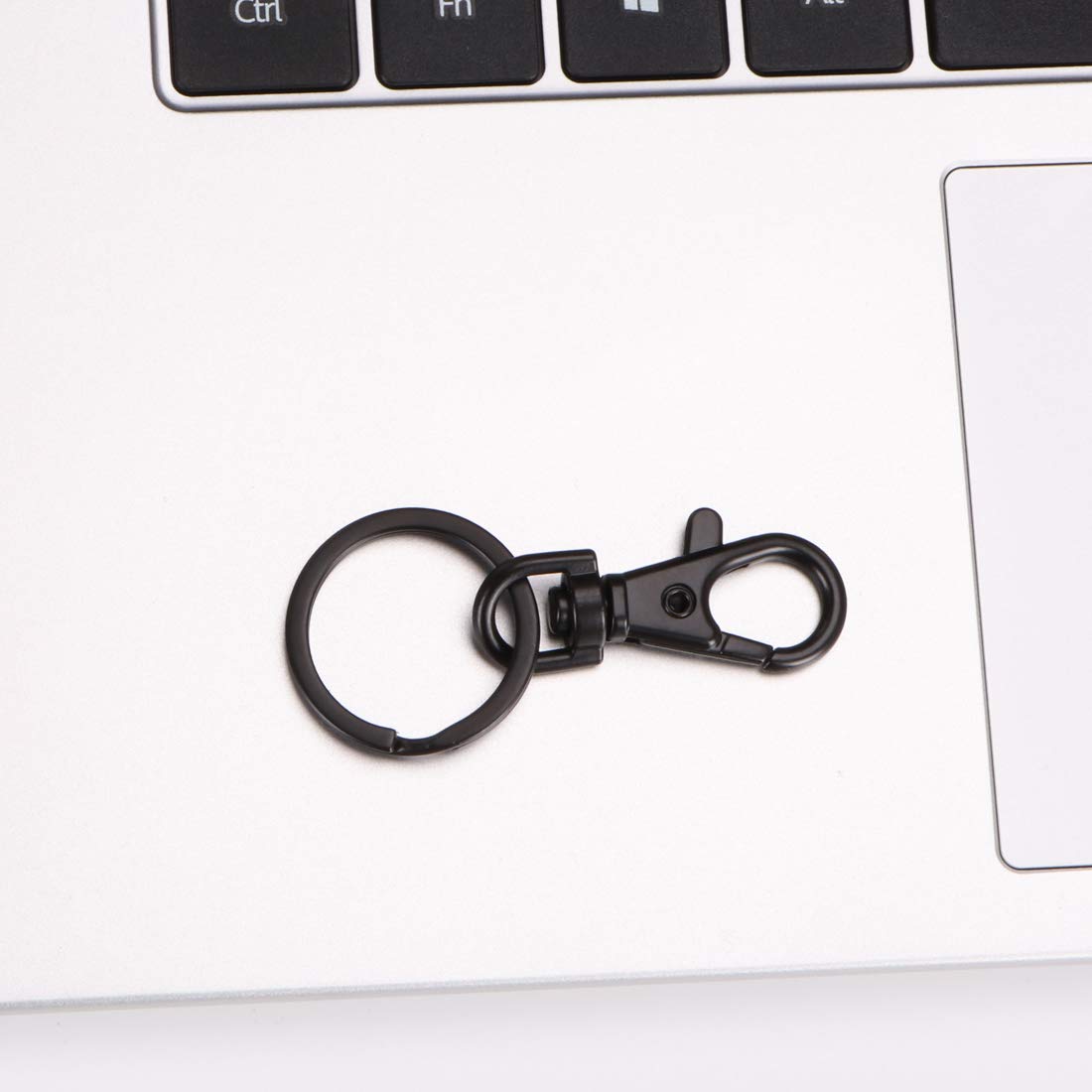 5-Pack Black Lobster Clasp Key Rings - Durable Metal Swivel Hooks for Keys, Jewelry & Lanyards
